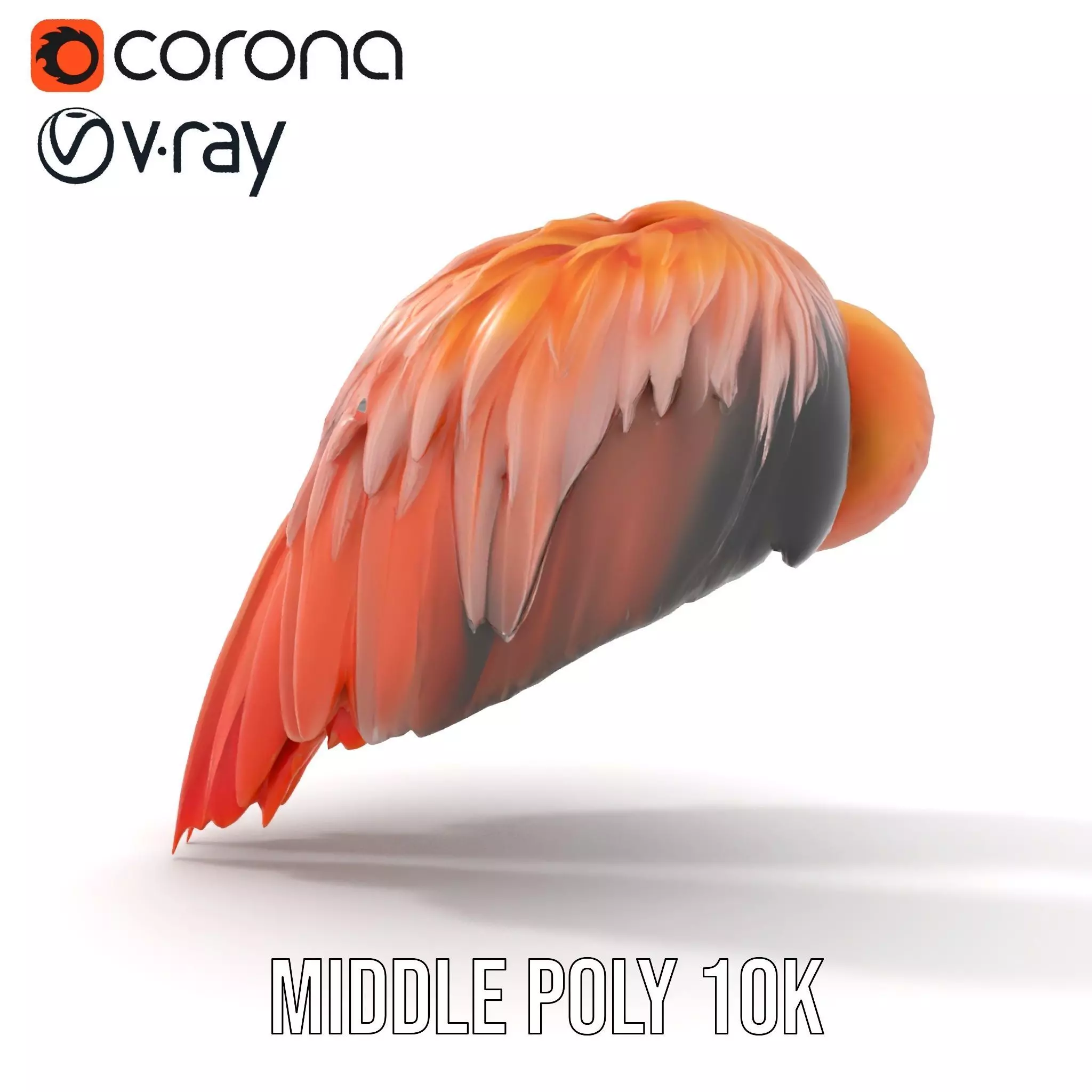 Feathered Wing model pack Low-poly 3D model_16