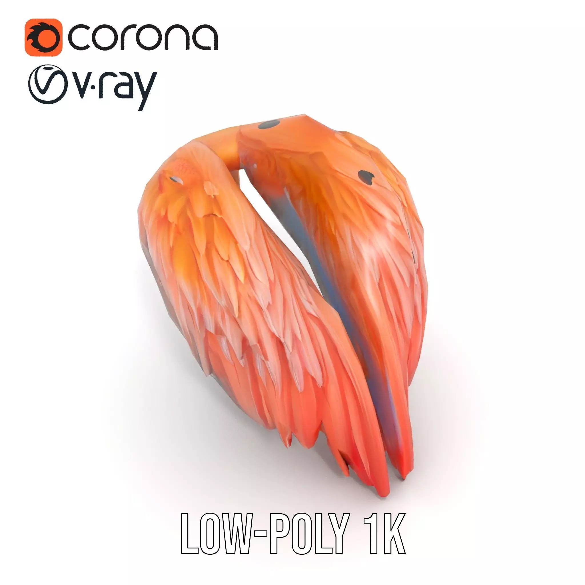 Feathered Wing model pack Low-poly 3D model_25