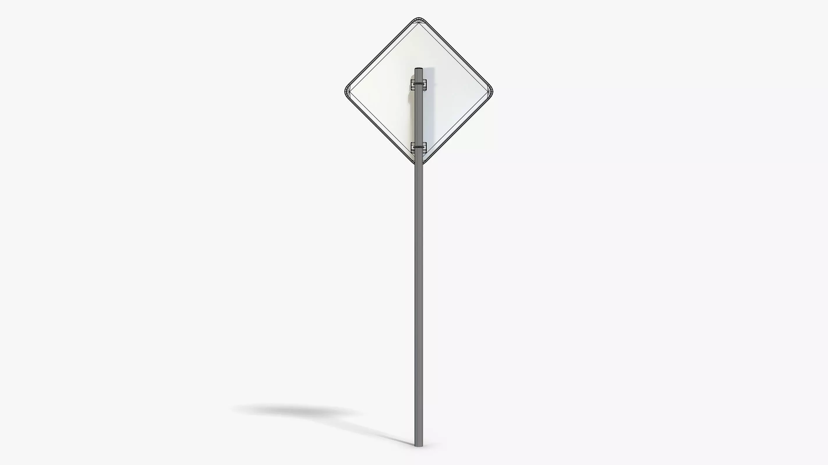 Damaged U-Turn Sign Low-poly 3D model_9