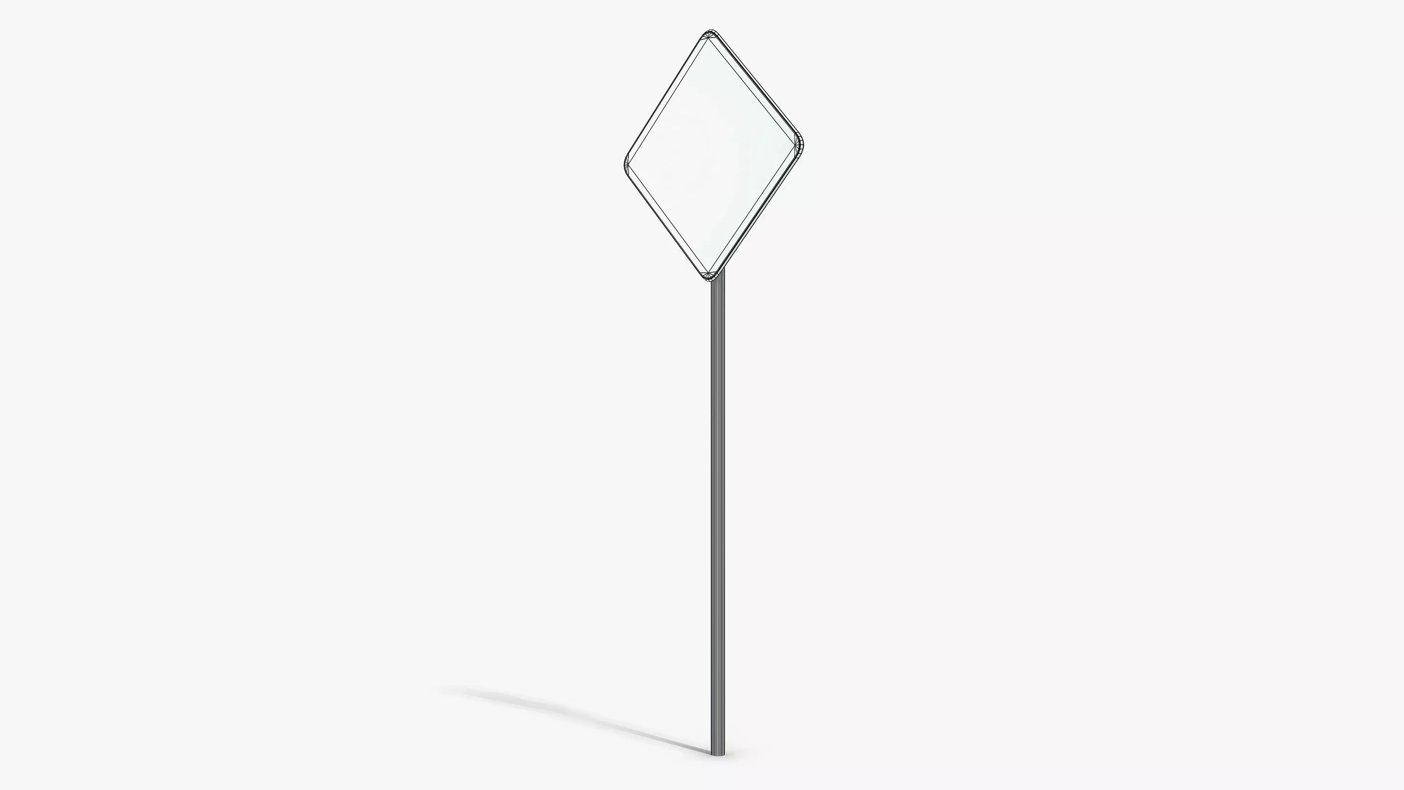 Damaged U-Turn Sign Low-poly 3D model_11