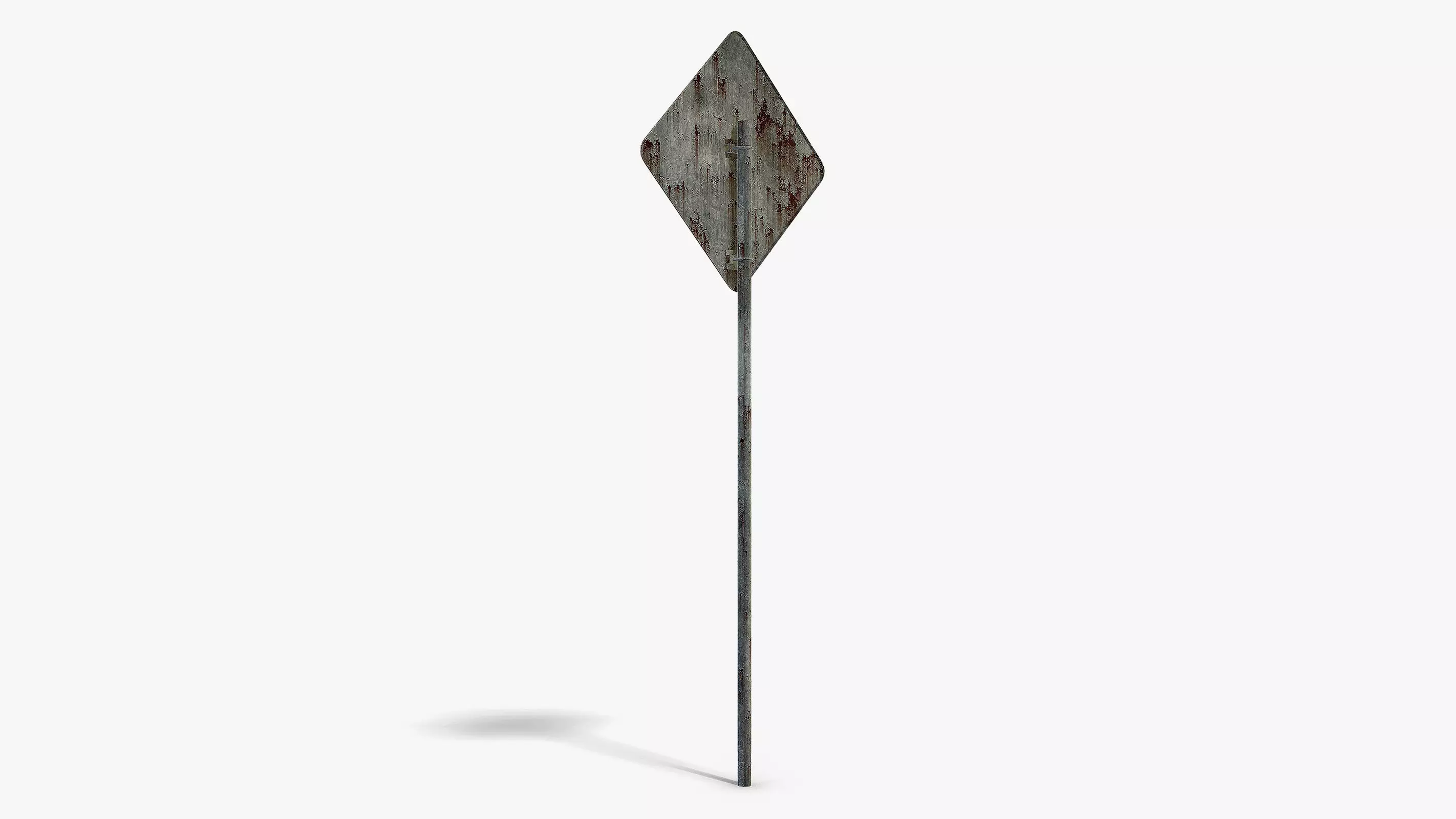 Damaged U-Turn Sign Low-poly 3D model_4