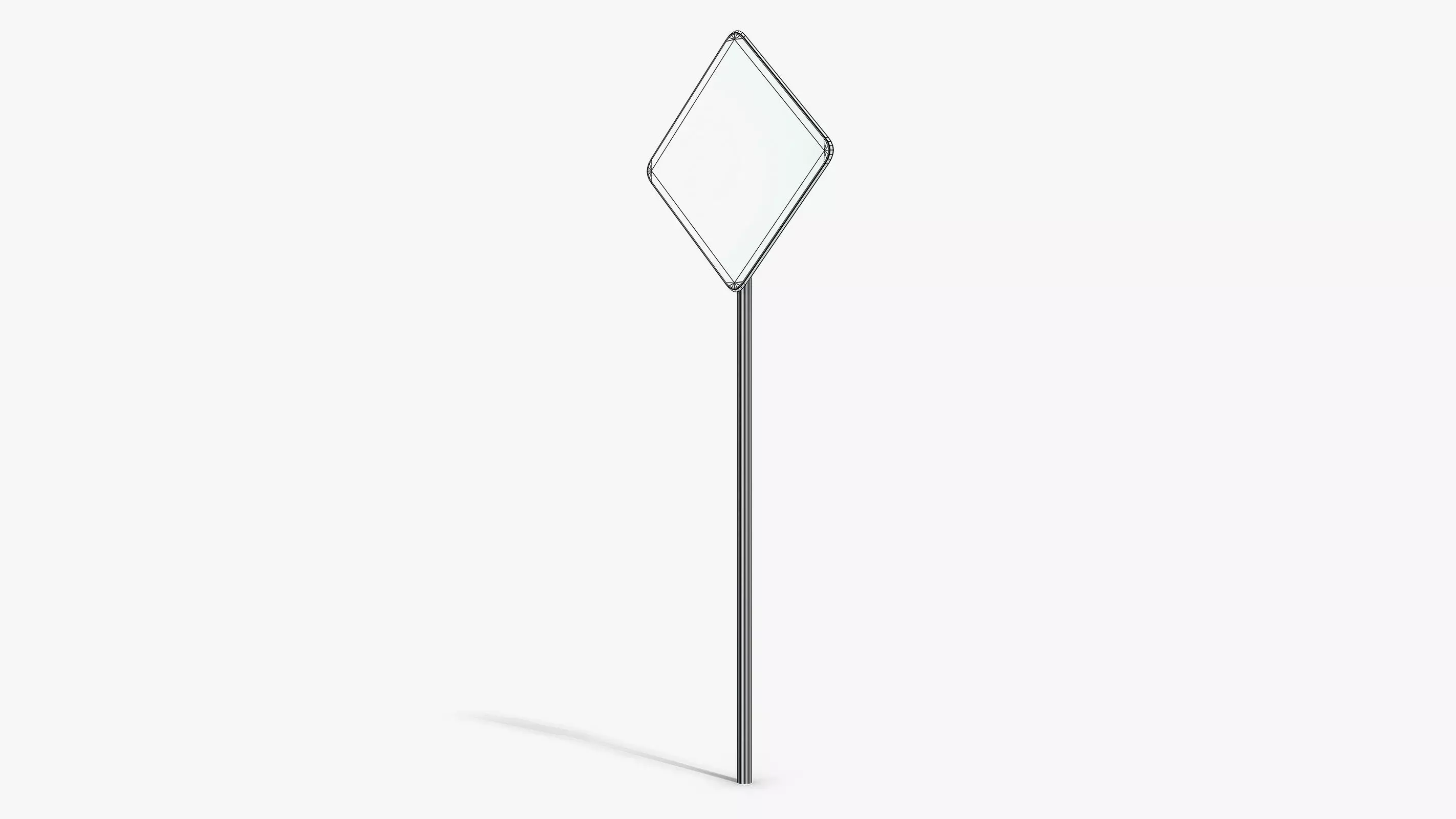 U-Turn Sign Low-poly 3D model_11