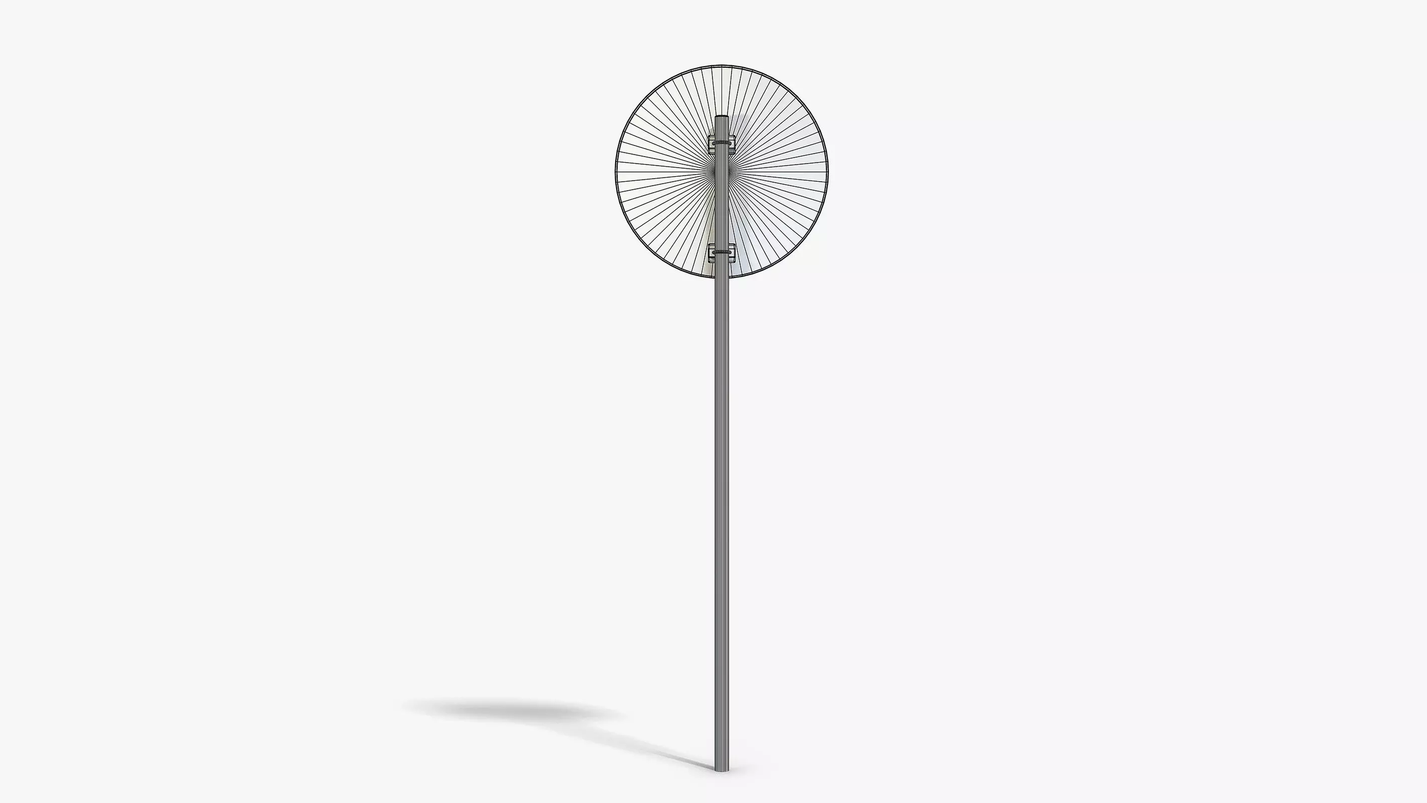 Damaged No Entry Sign Low-poly 3D model_9