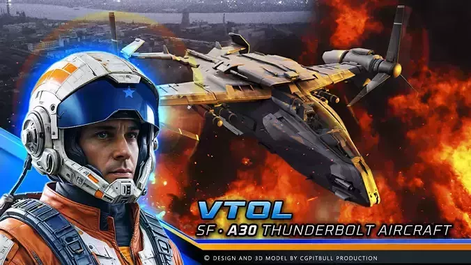 VTOL - A30 Thunderbolt Low-poly 3D model
