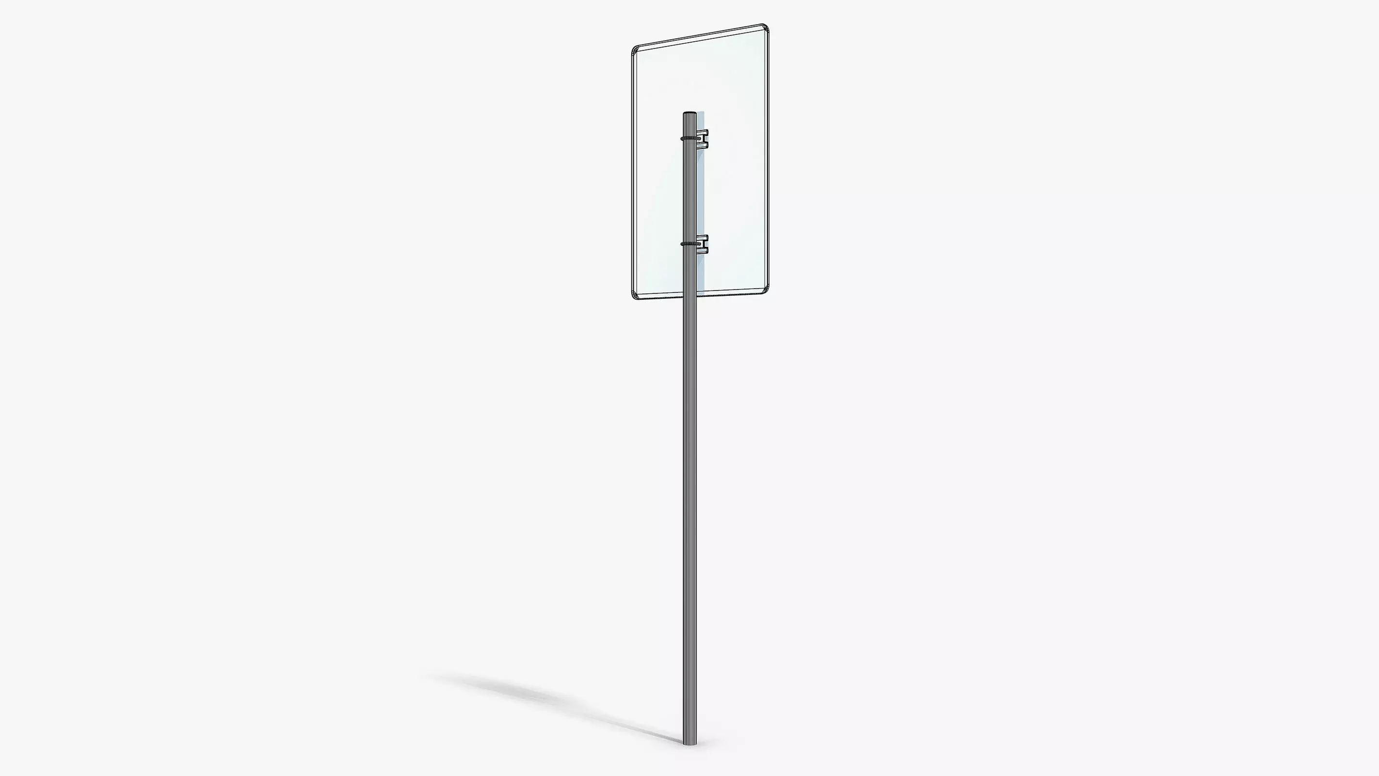 Damaged Highway Sign Low-poly 3D model_8