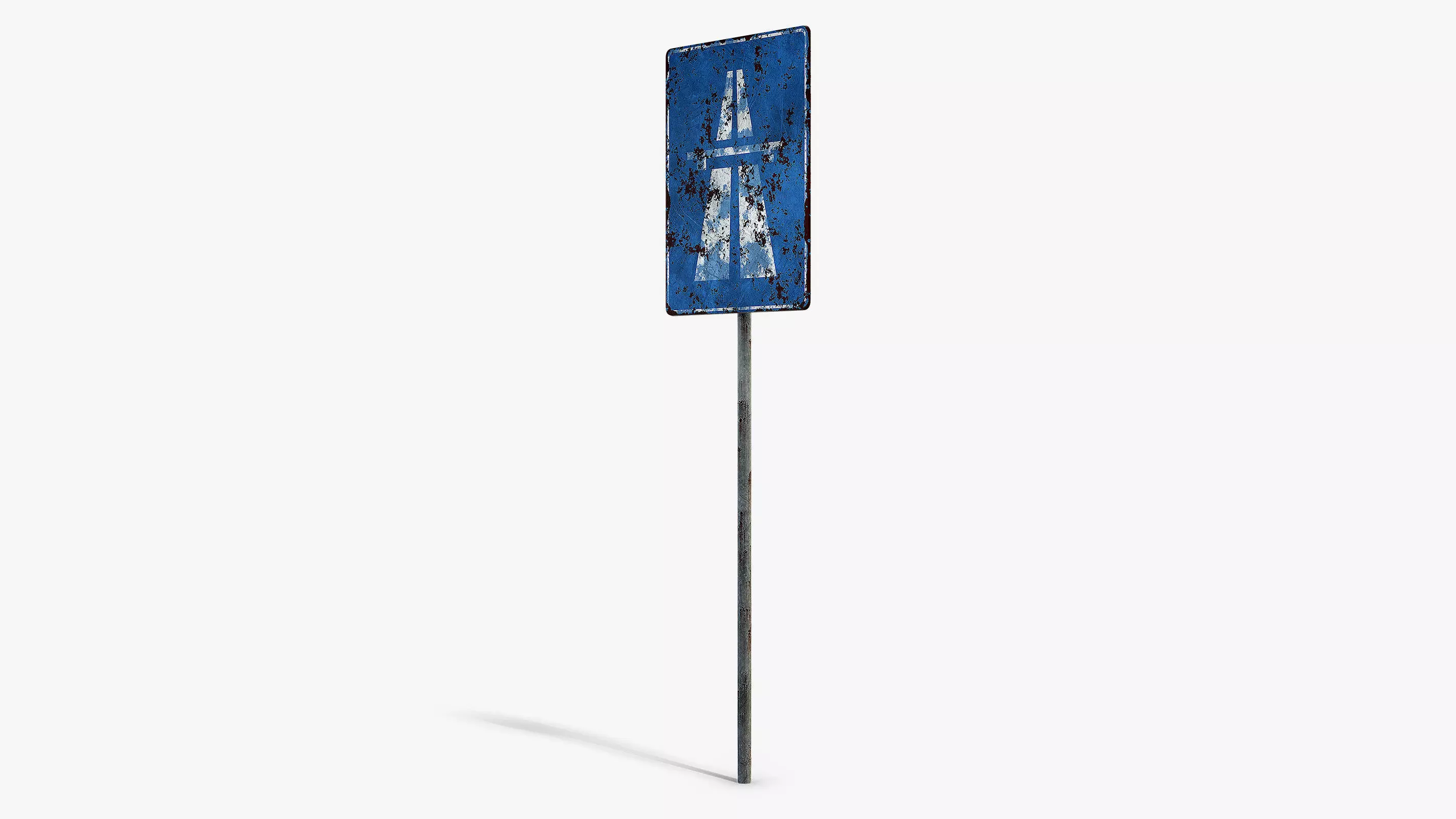 Damaged Highway Sign Low-poly 3D model_5