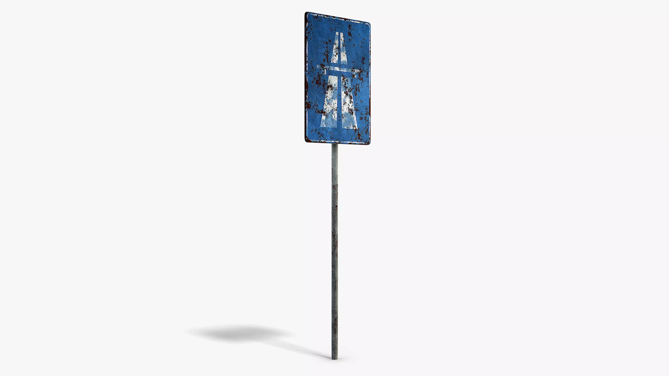 Damaged Highway Sign Low-poly 3D model_1