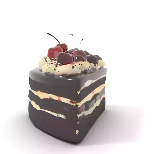 Cherry Chocolate Cake model pack Low-poly 3D model 7