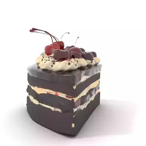 Cherry Chocolate Cake model pack Low-poly 3D model