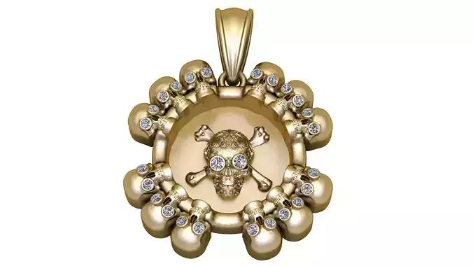 Gold Skull Pendent