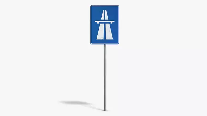 Highway Sign Low-poly 3D model