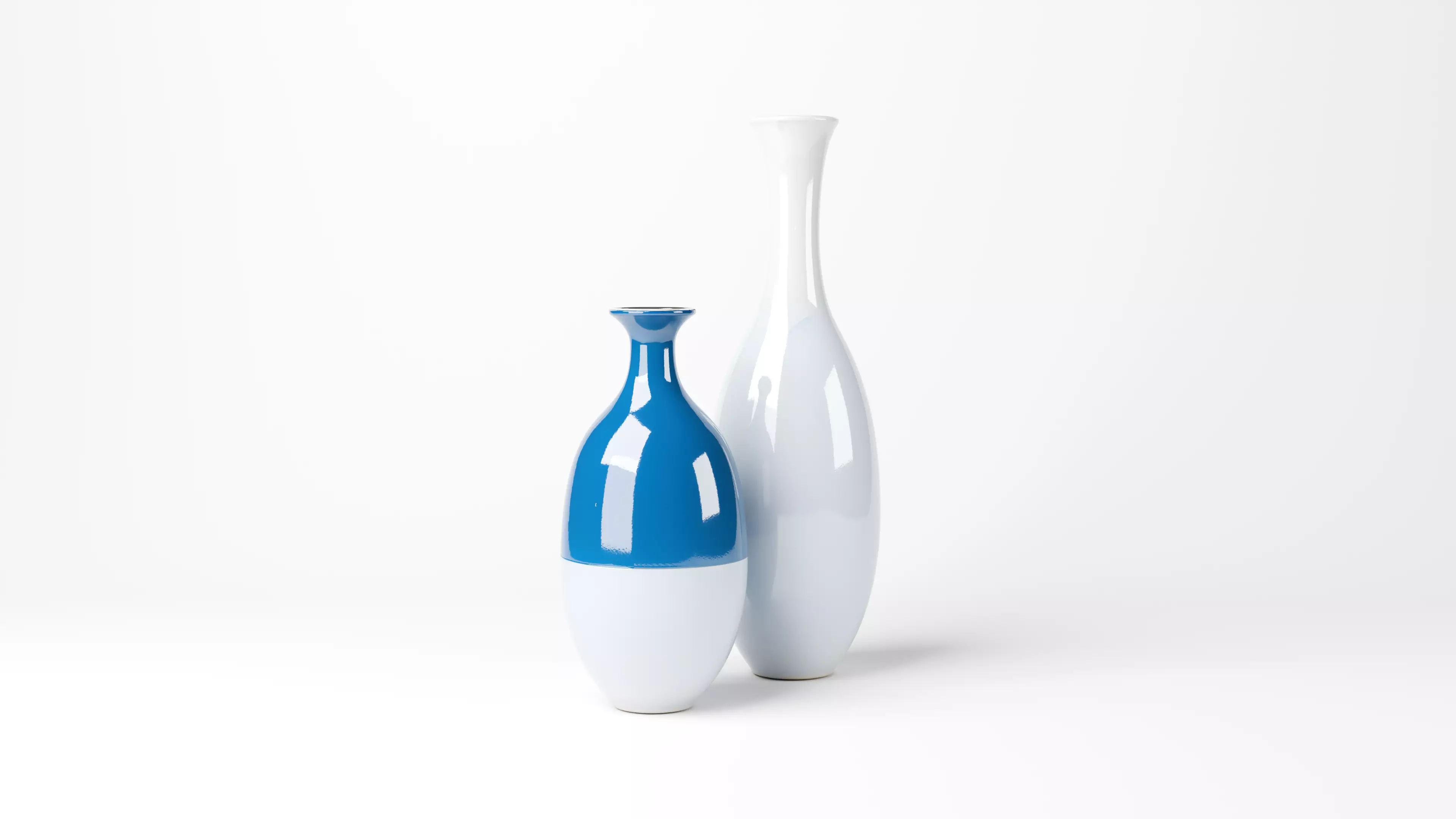 Modern Ceramic Vase Set Decorative Vases for Interior Design 3D model_1