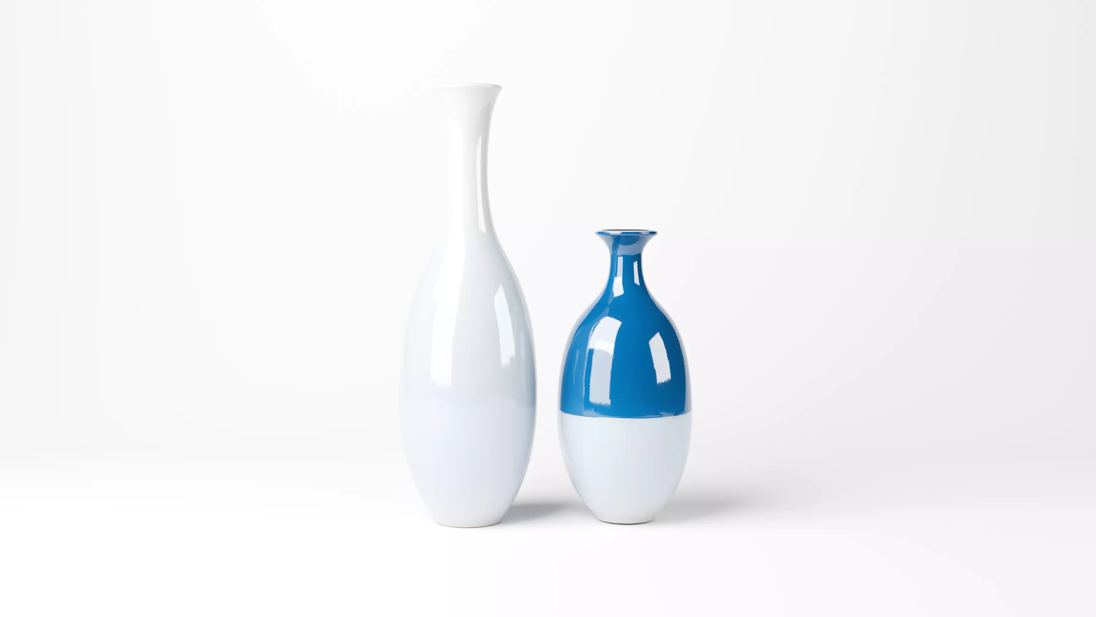 Modern Ceramic Vase Set Decorative Vases for Interior Design 3D model_0