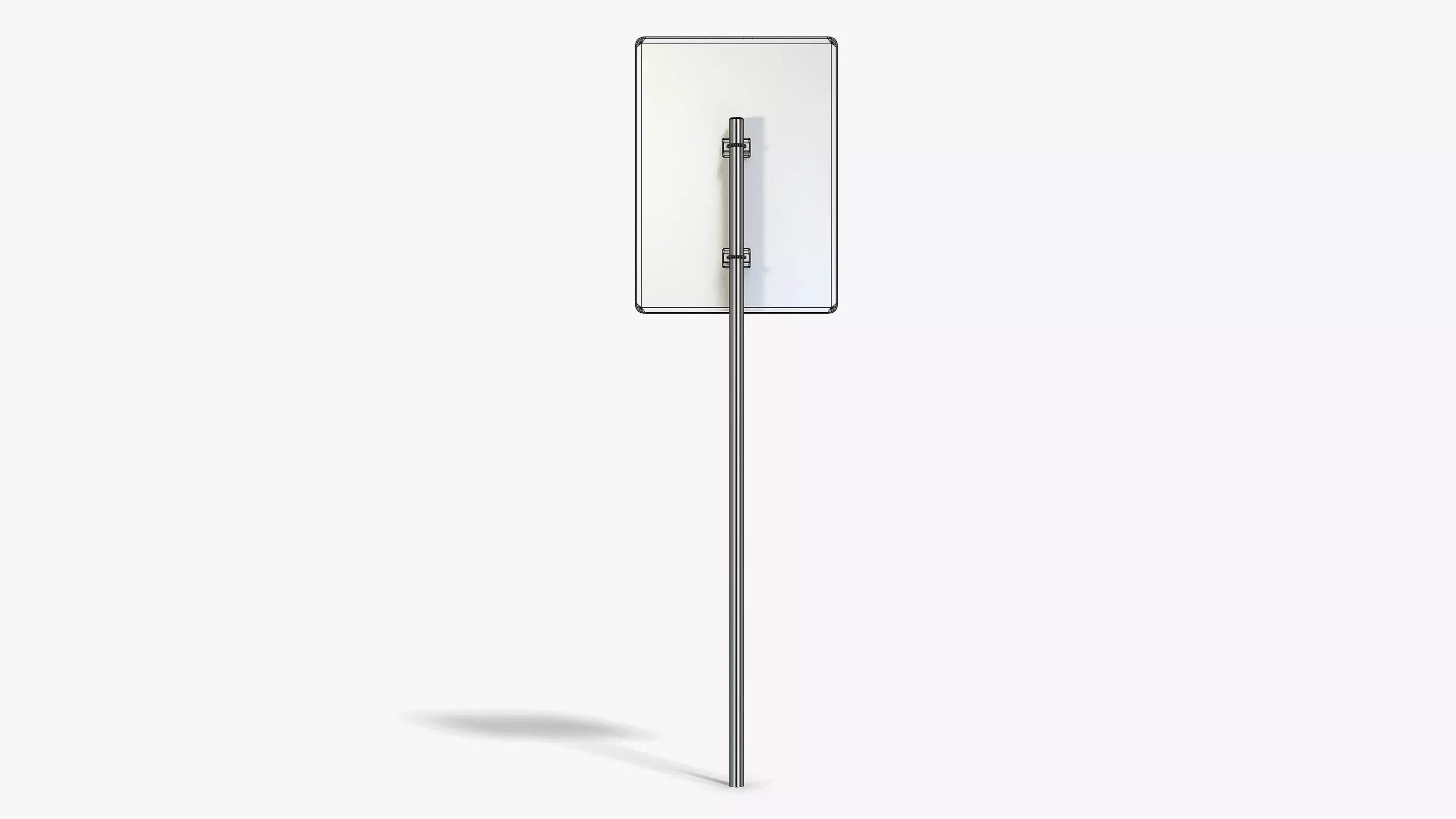 Damaged No Parking Sign Low-poly 3D model_9