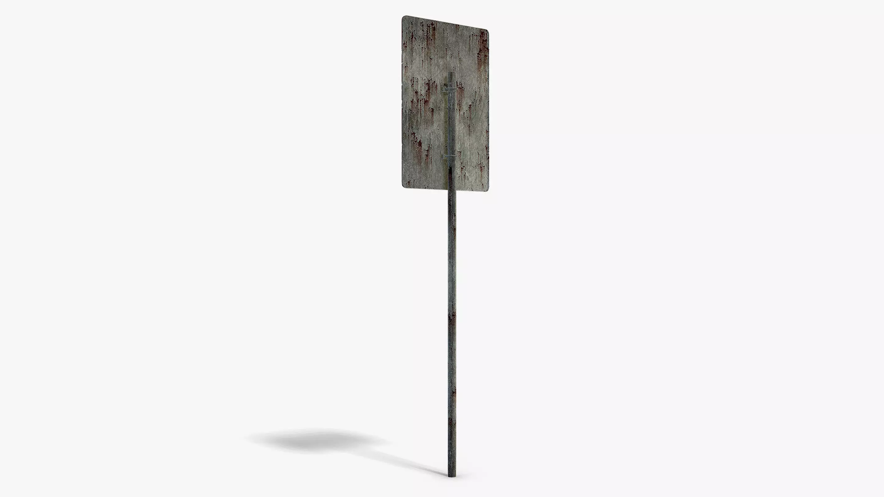 Damaged No Parking Sign Low-poly 3D model_4