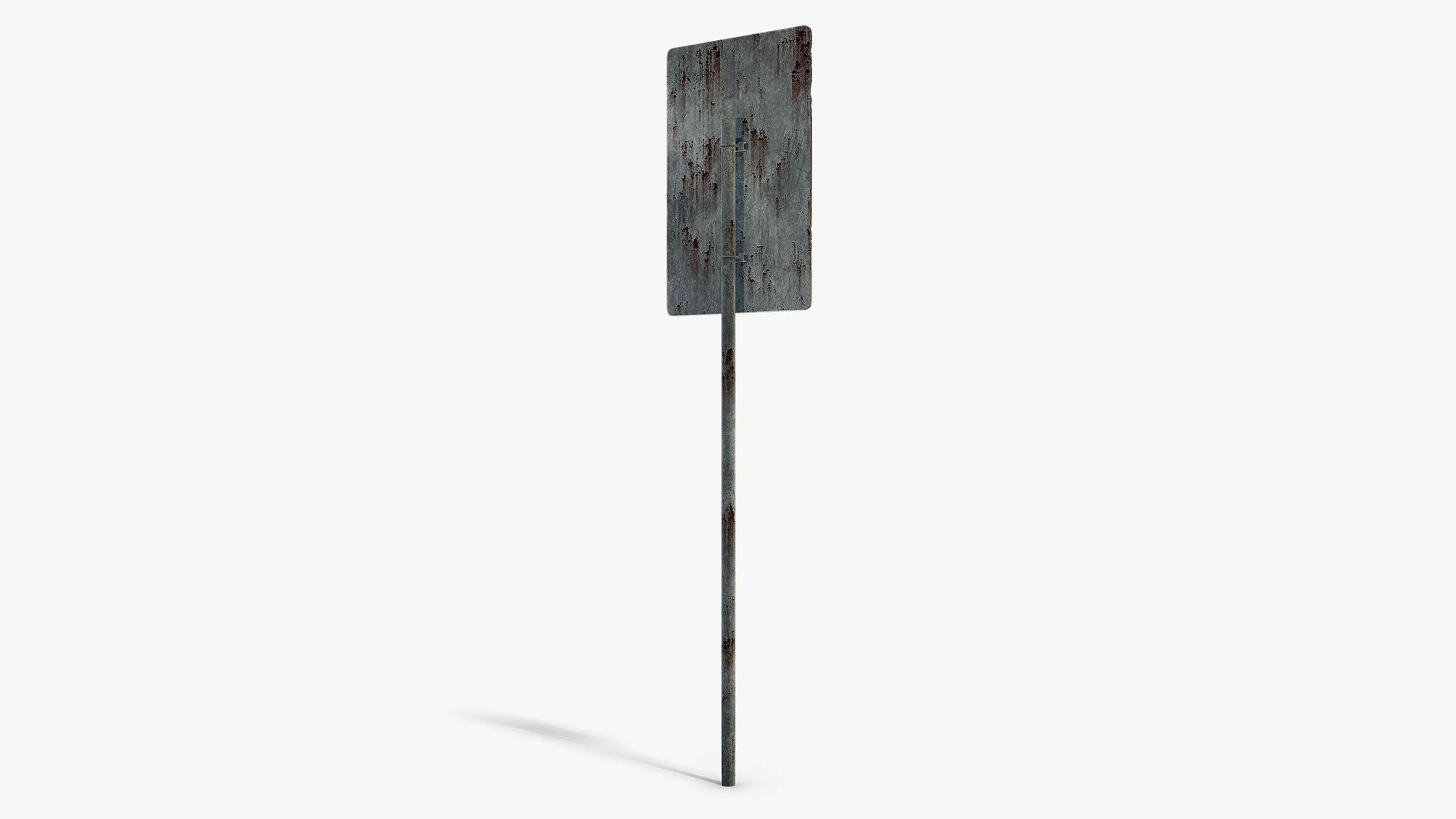 Damaged No Parking Sign Low-poly 3D model_2