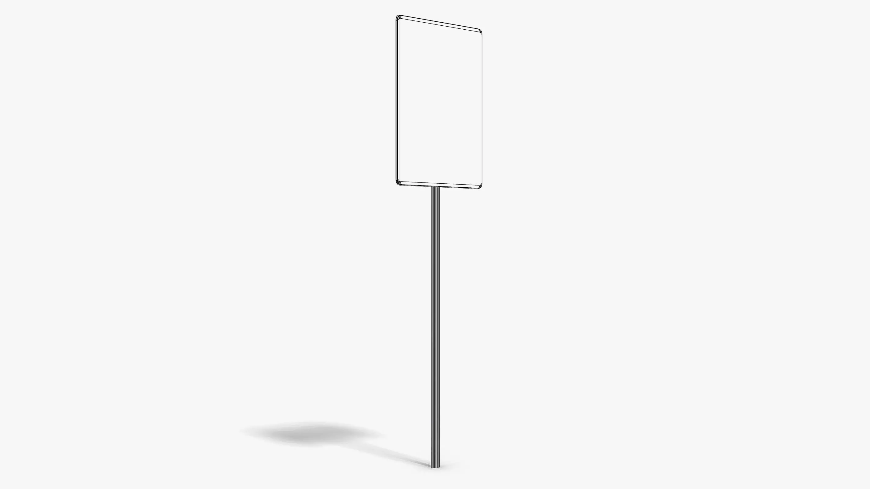 Damaged No Parking Sign Low-poly 3D model_7