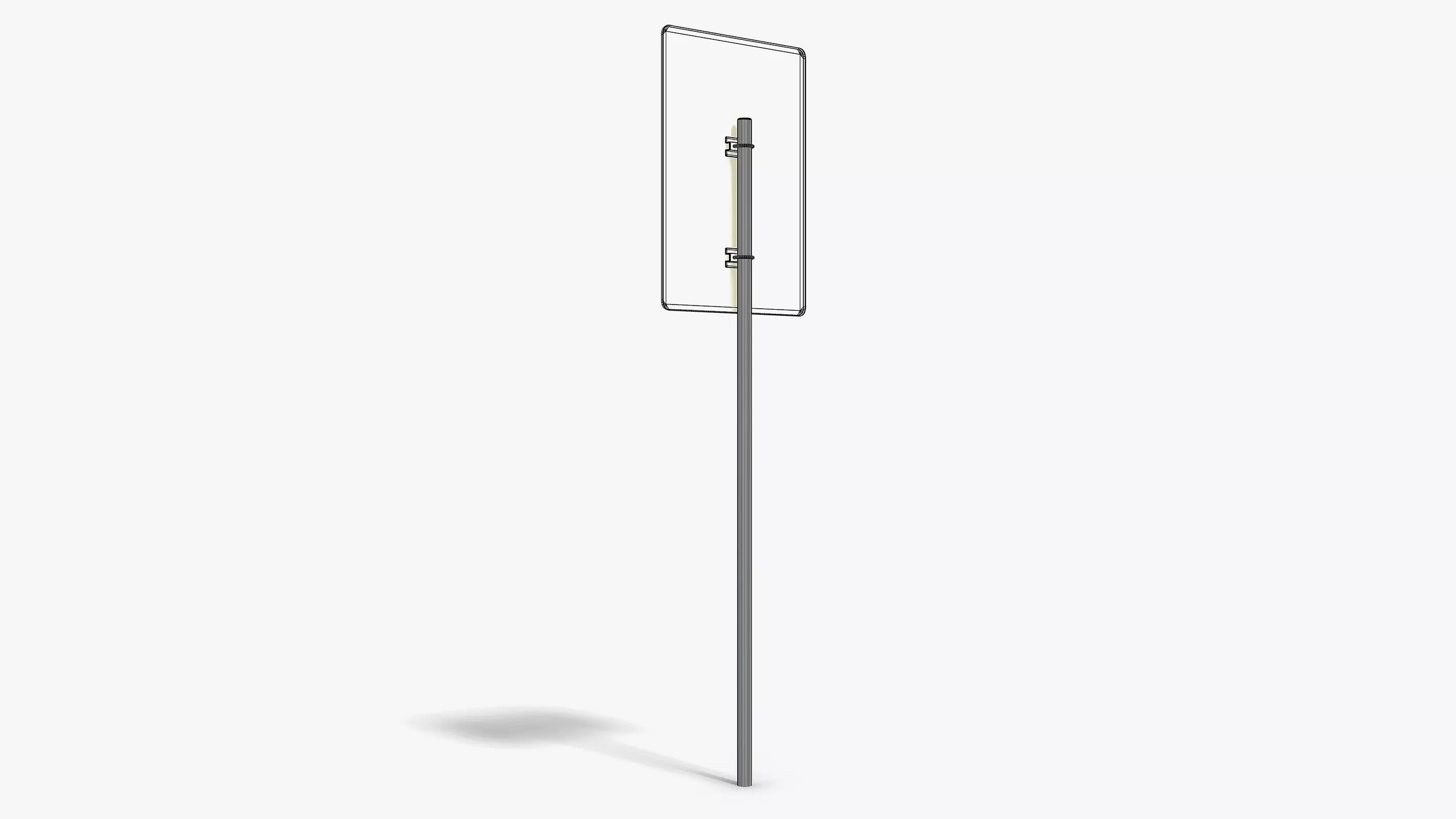 Damaged No Parking Sign Low-poly 3D model_10