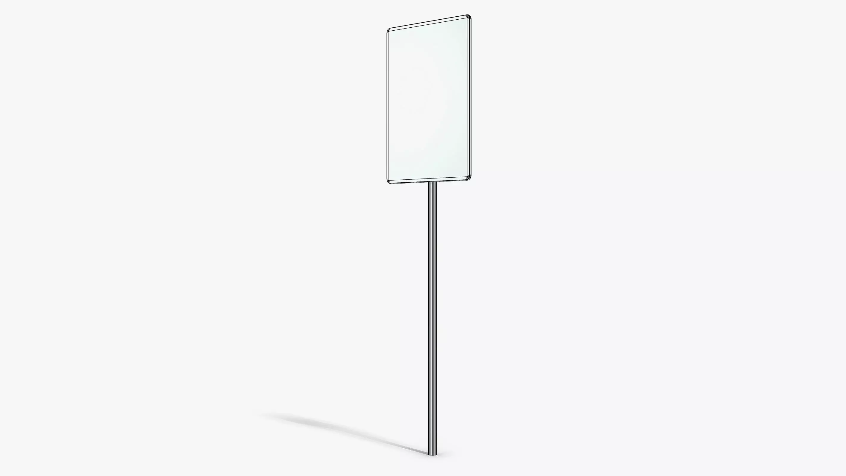 Damaged No Parking Sign Low-poly 3D model_11