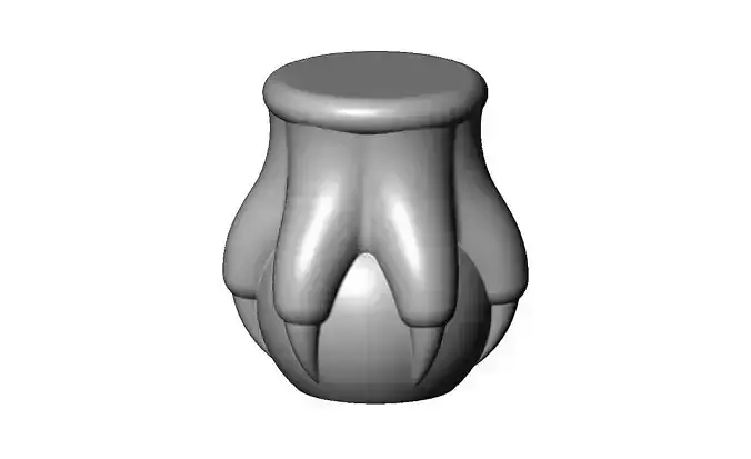 Carved detailed six claw baroque queen anne ornament relief