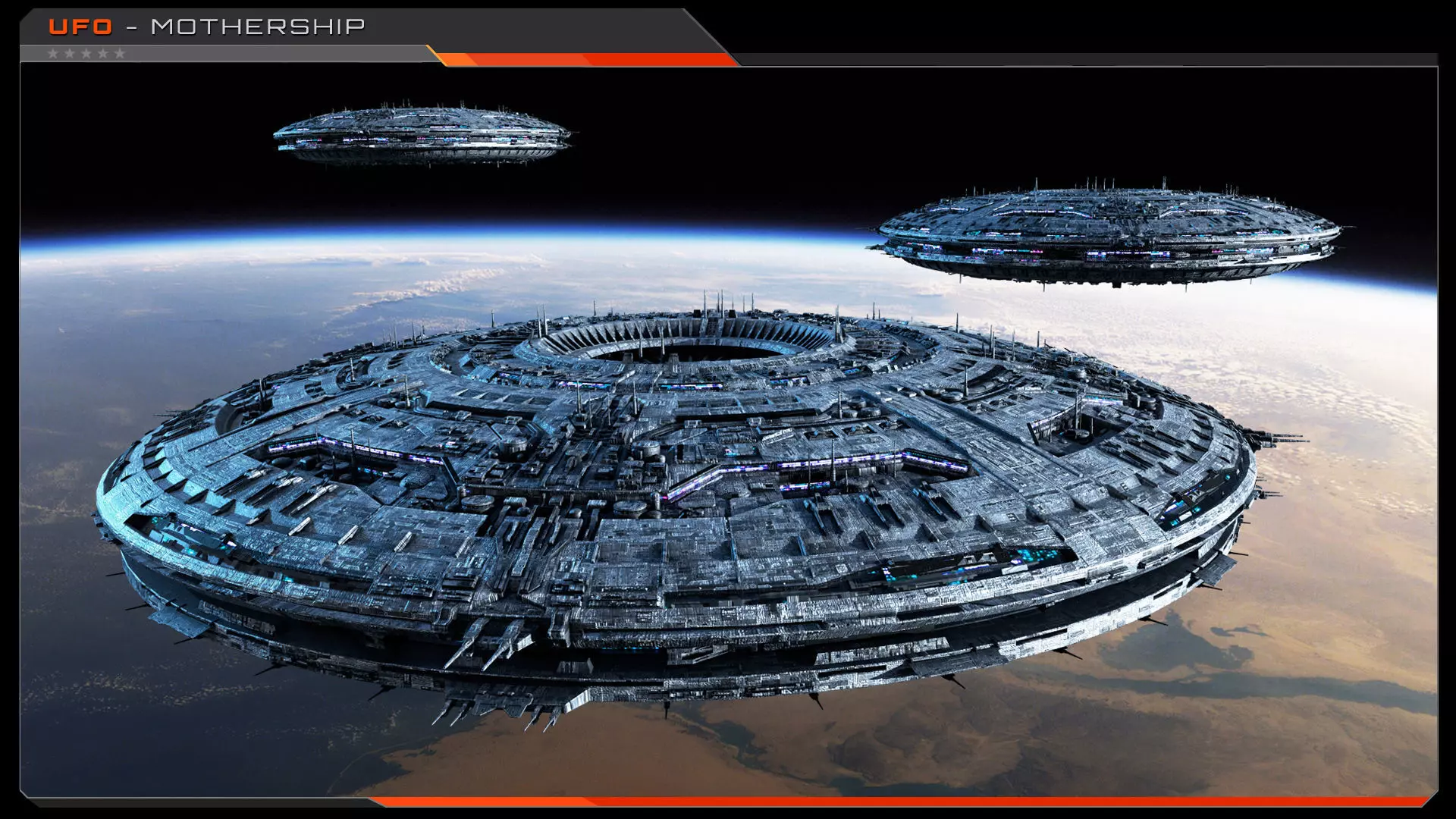 UFO MotherShip Low-poly 3D model_6