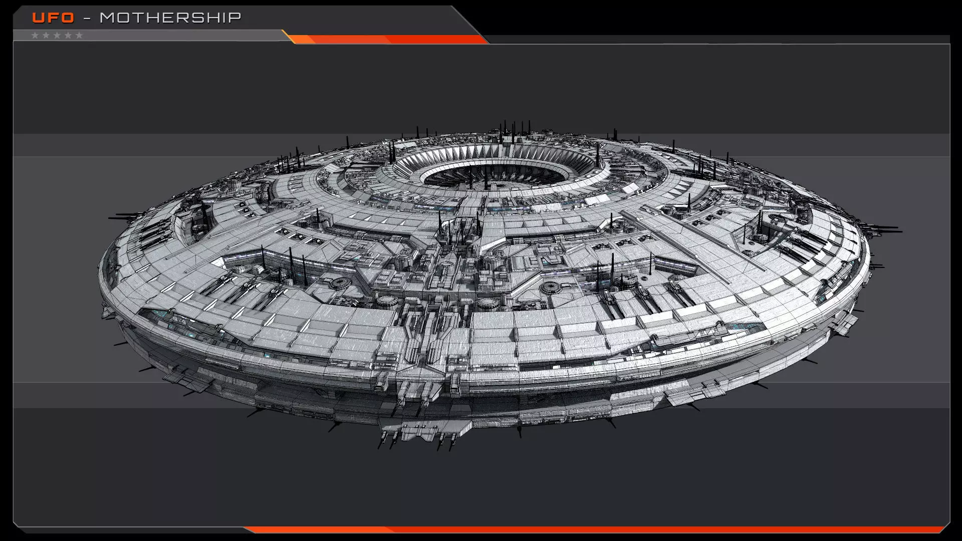 UFO MotherShip Low-poly 3D model_11