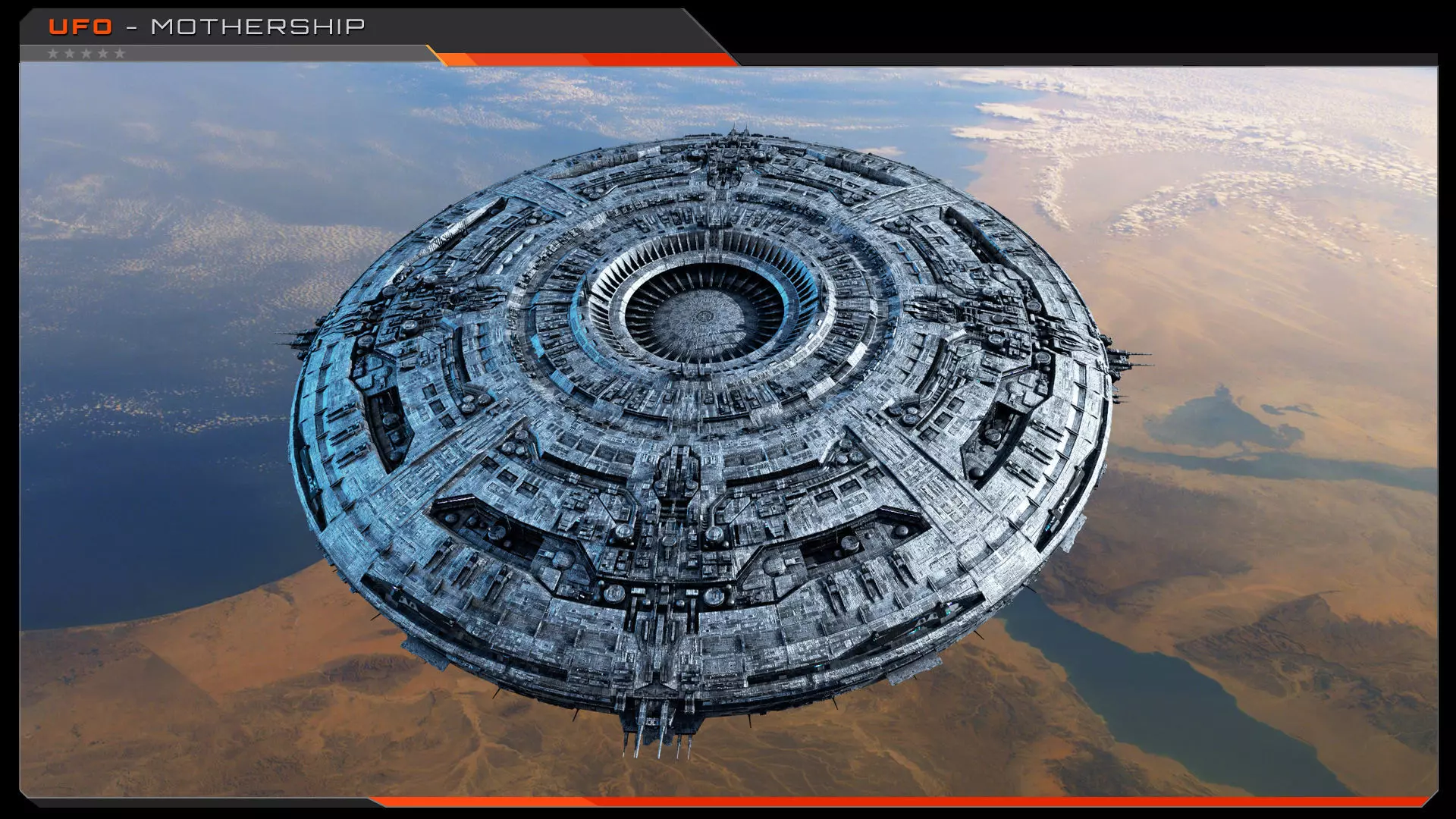 UFO MotherShip Low-poly 3D model_4