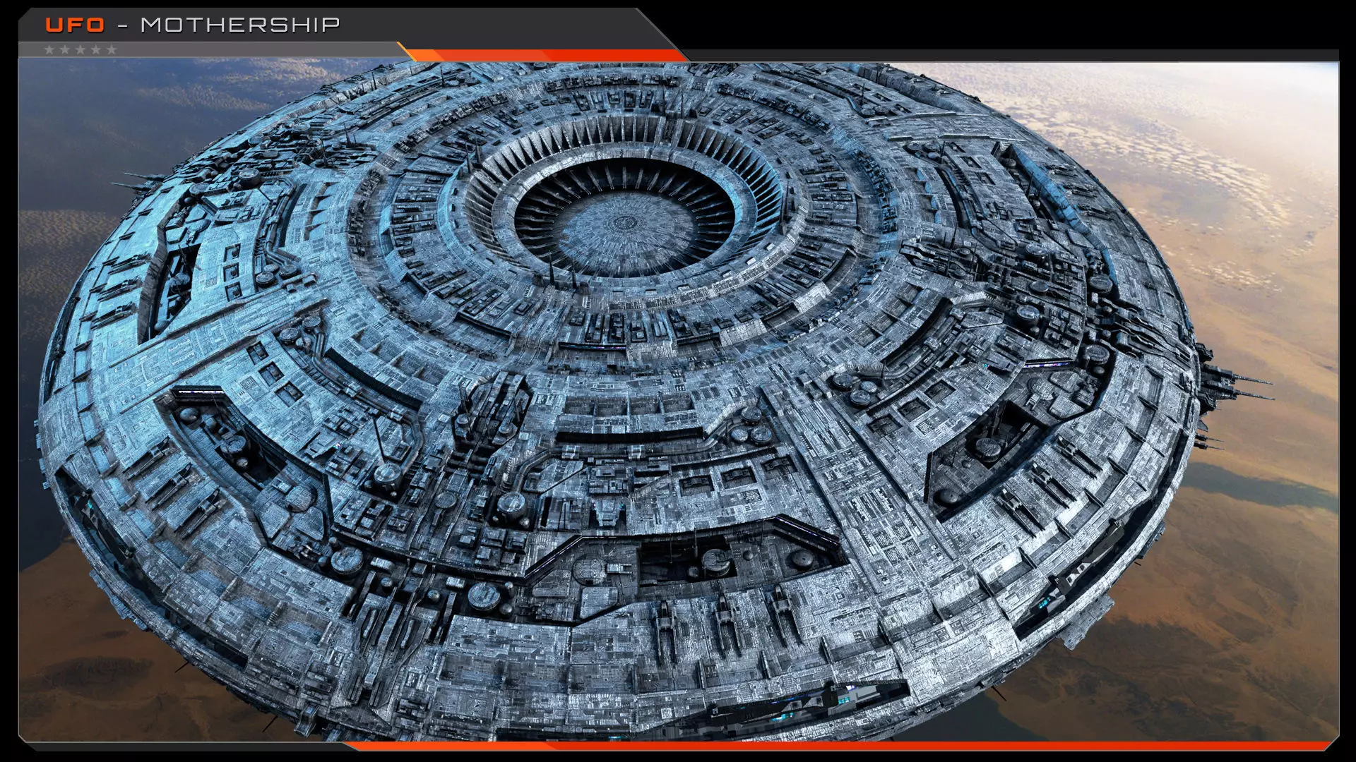 UFO MotherShip Low-poly 3D model_5