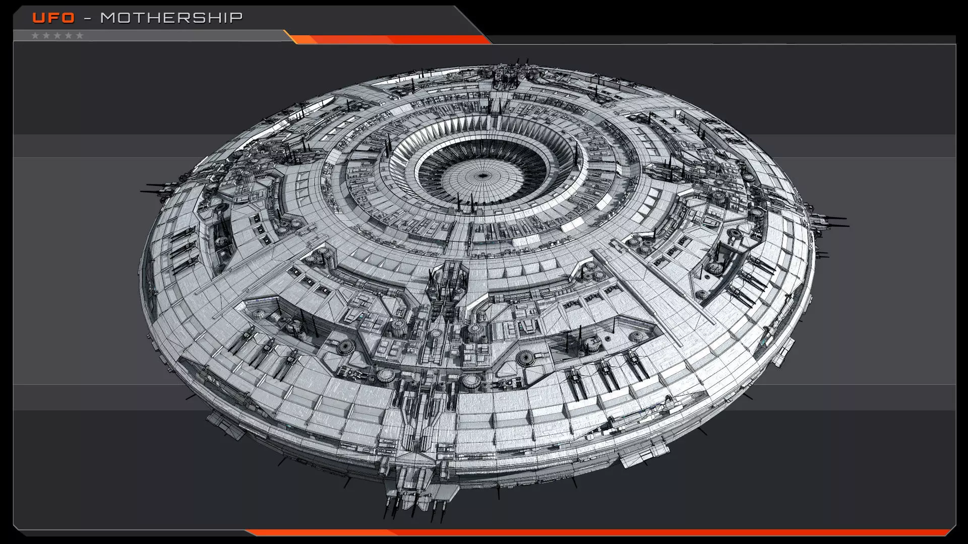 UFO MotherShip Low-poly 3D model_10