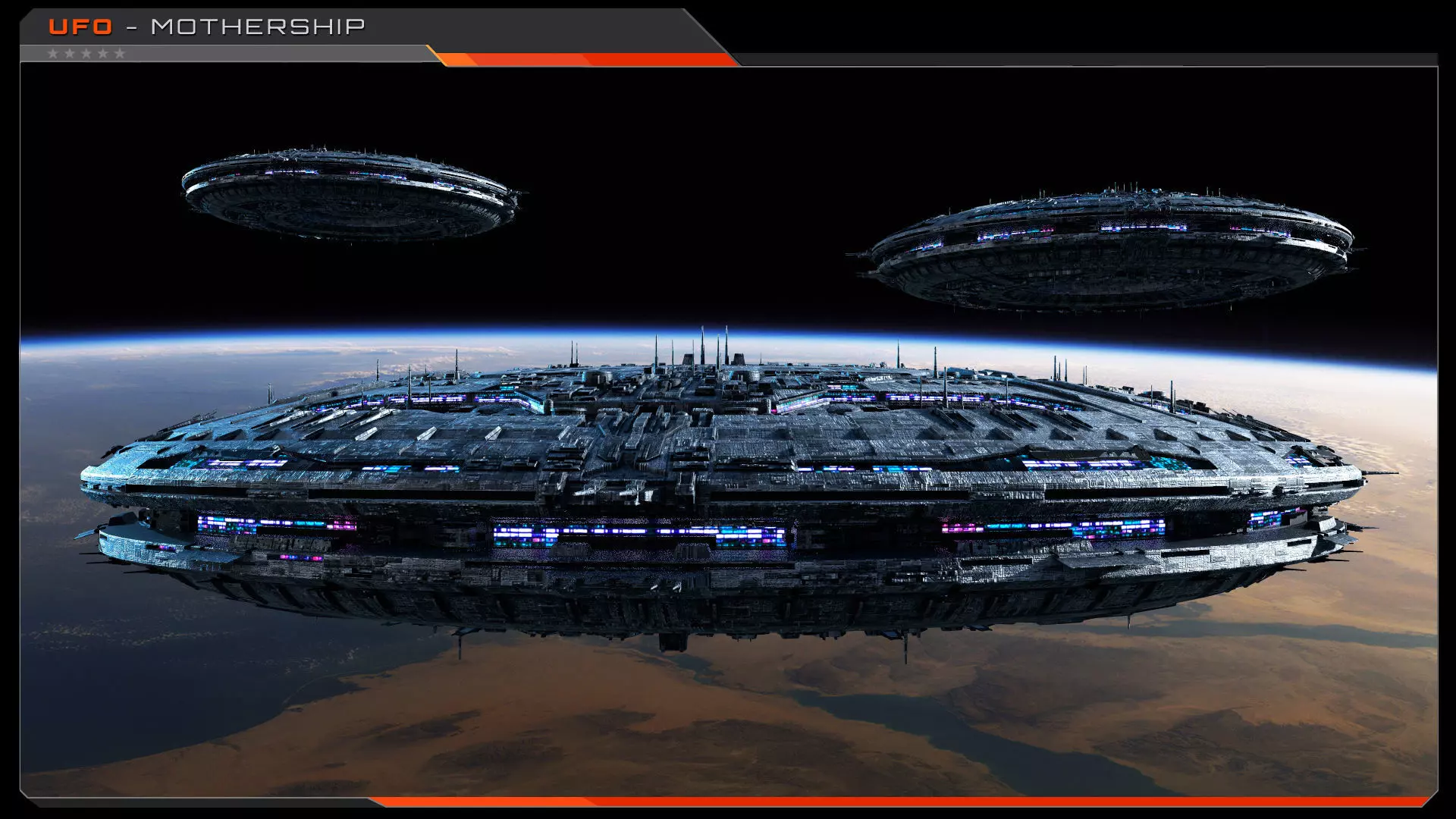 UFO MotherShip Low-poly 3D model_9