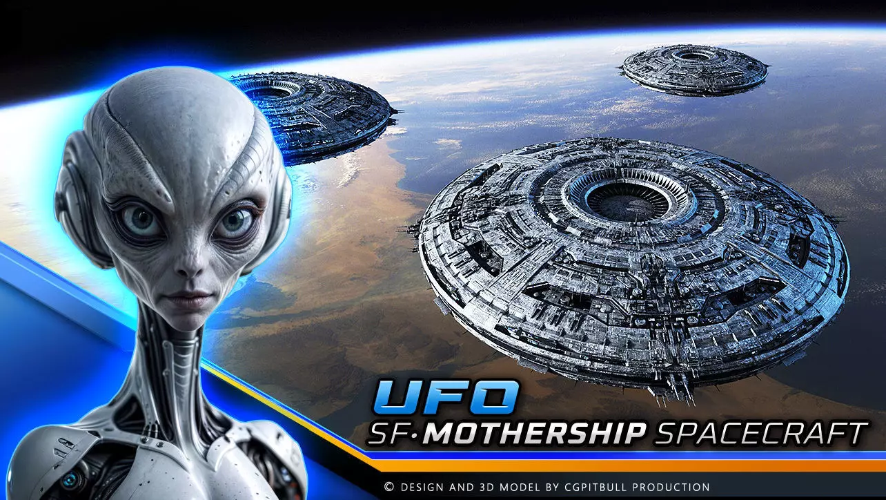 UFO MotherShip Low-poly 3D model_0