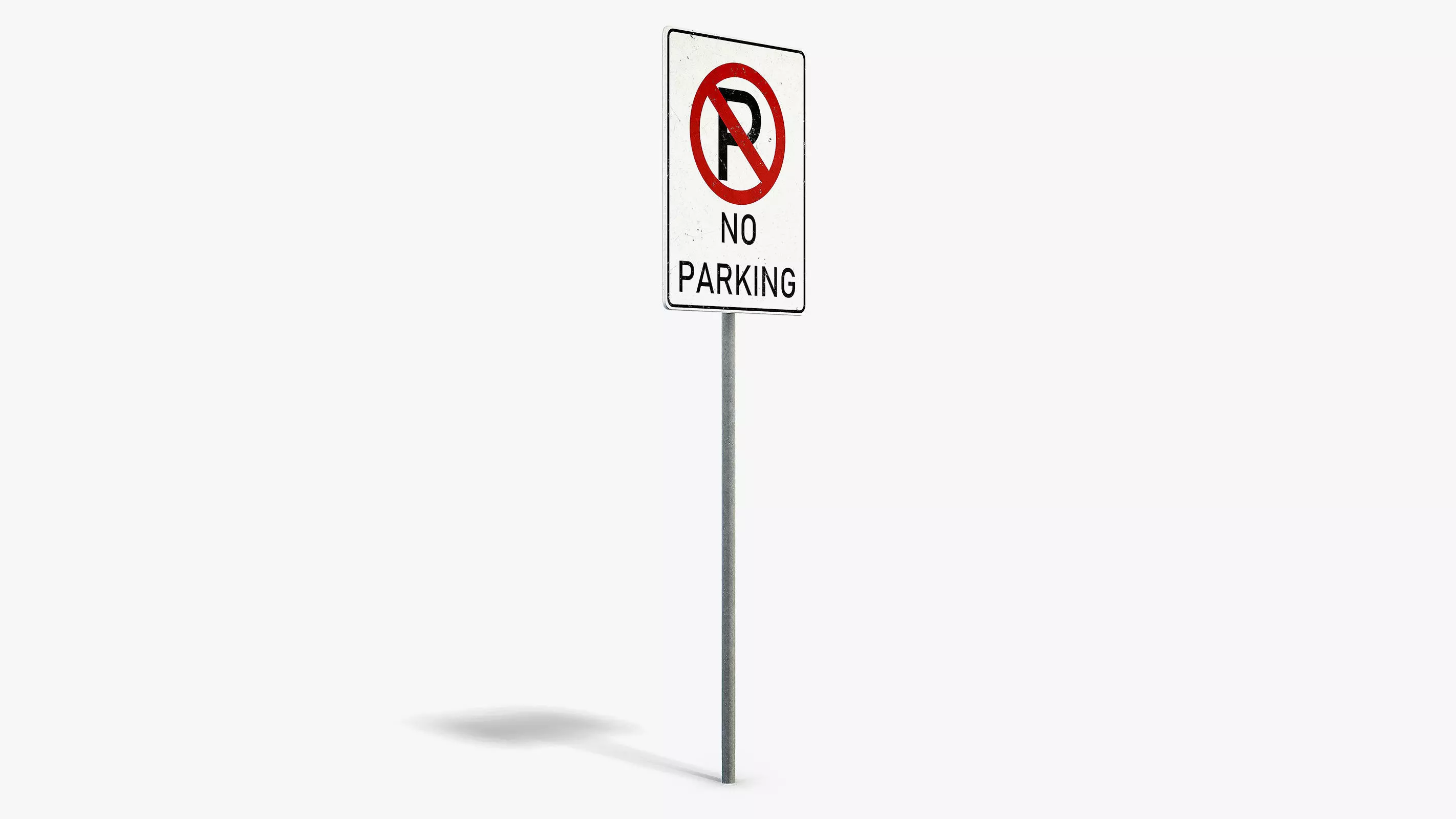 No Parking Sign Low-poly 3D model_1