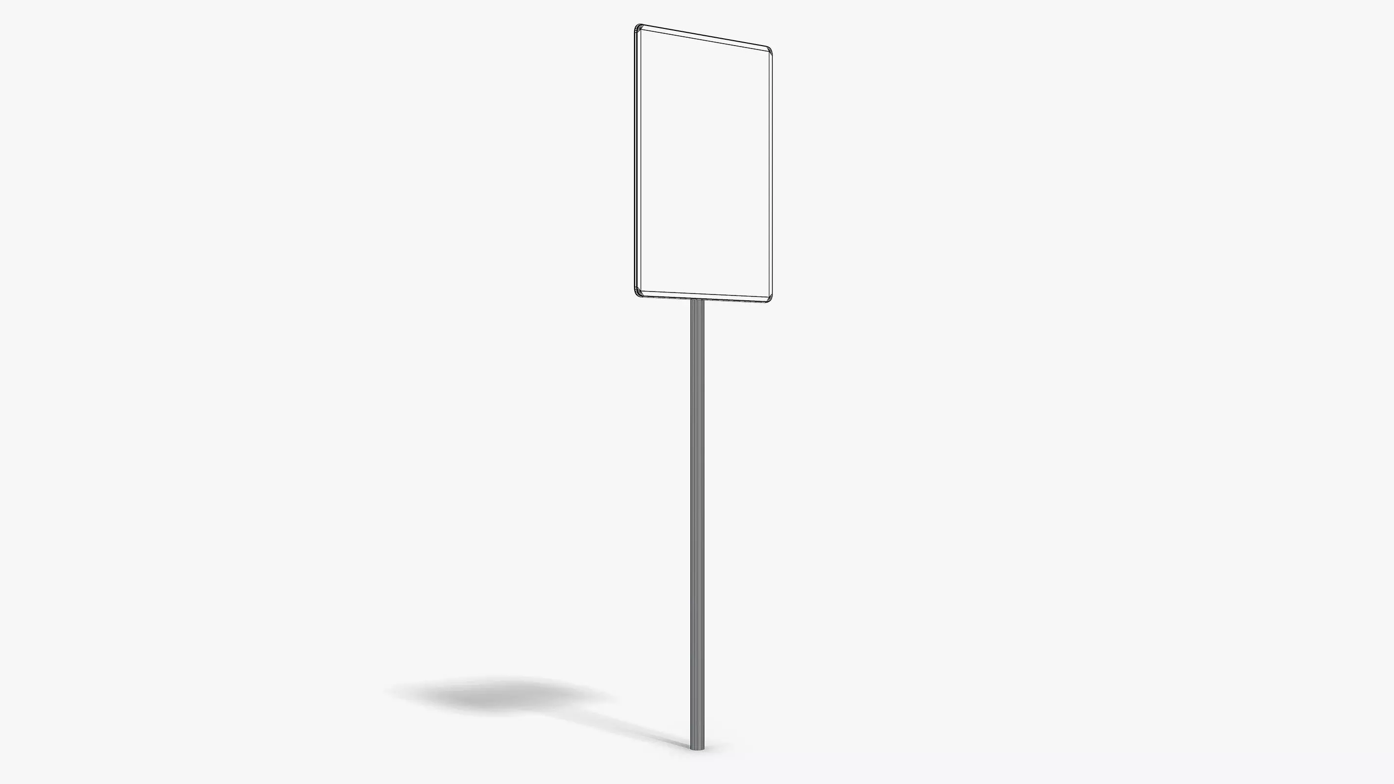 No Parking Sign Low-poly 3D model_7