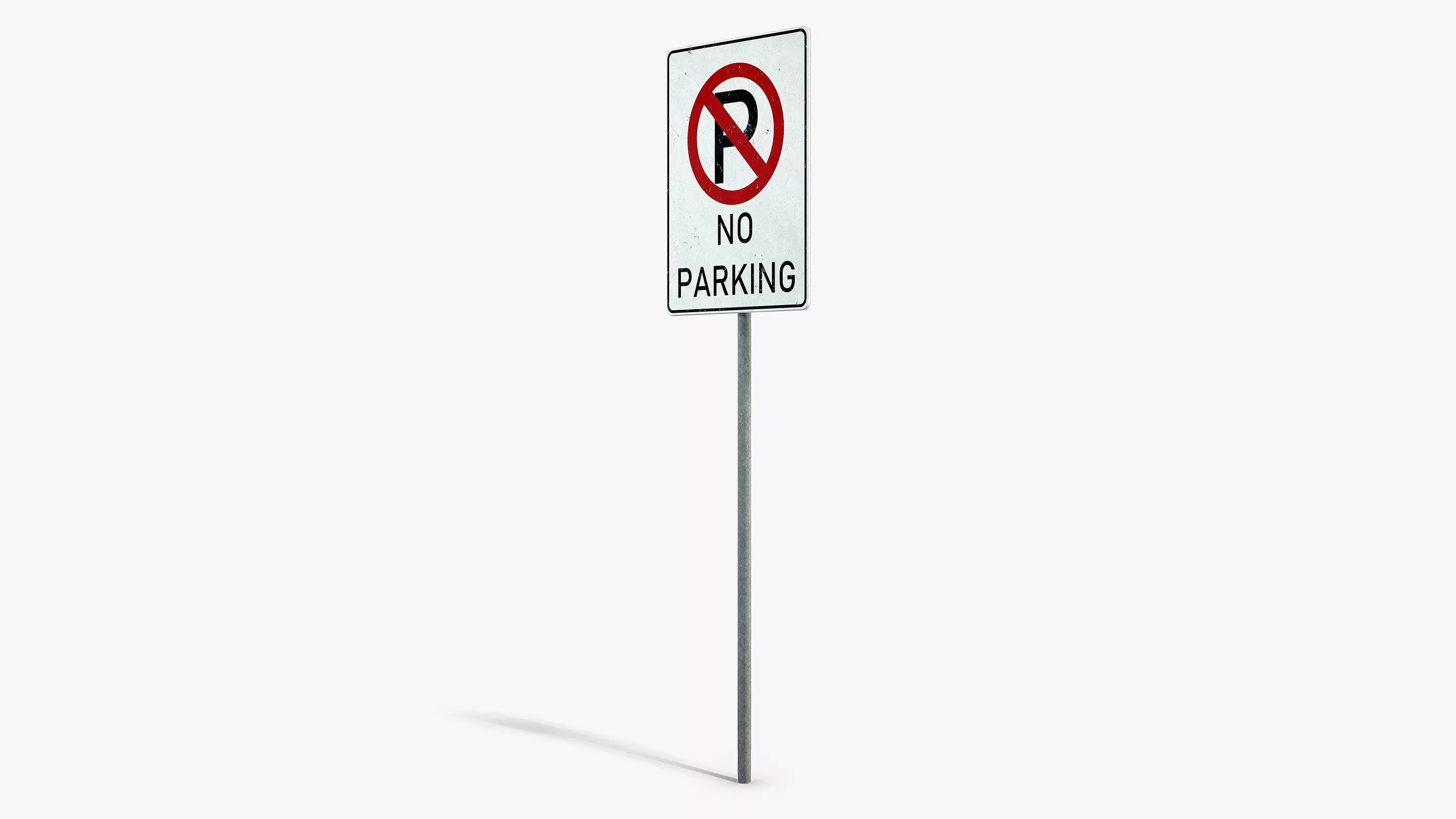 No Parking Sign Low-poly 3D model_5