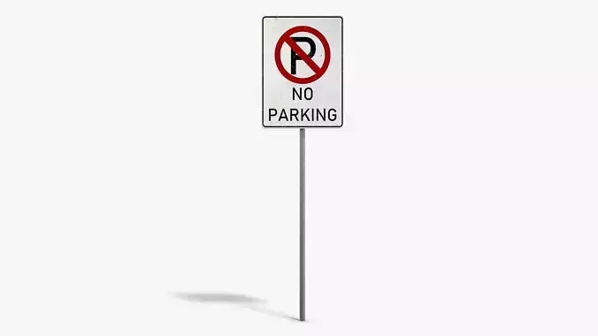 No Parking Sign Low-poly 3D model