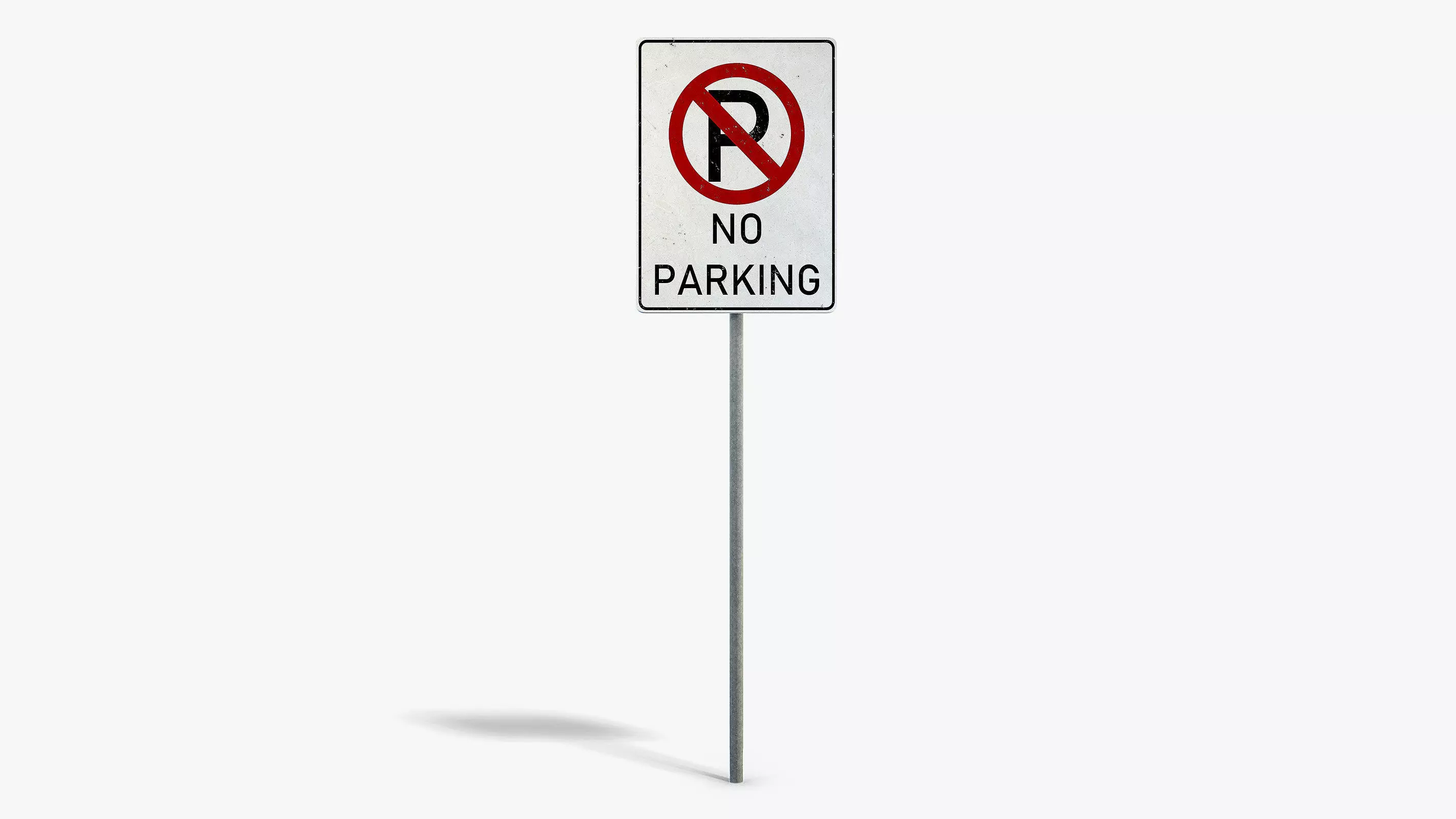 No Parking Sign Low-poly 3D model_0