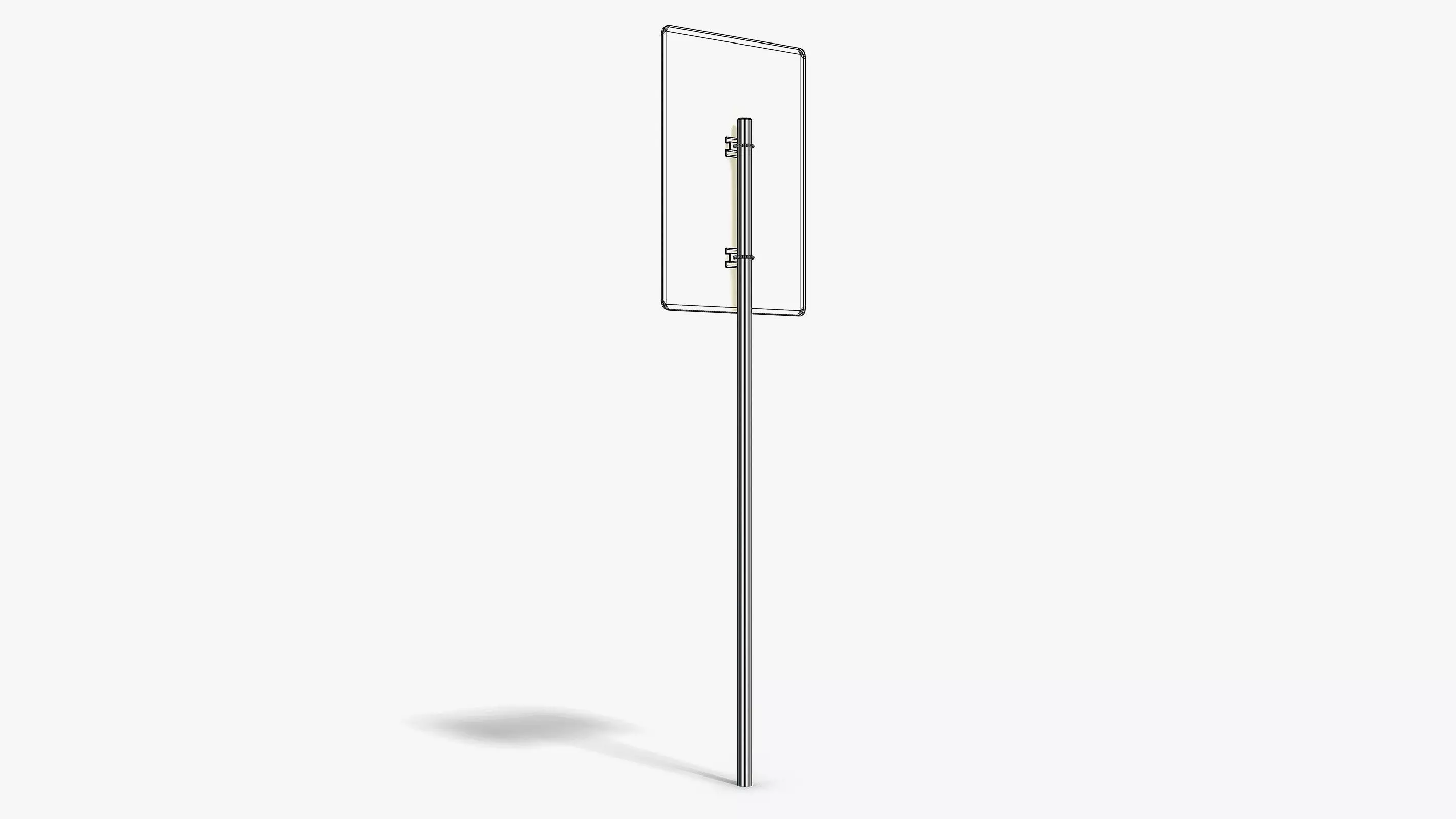 No Parking Sign Low-poly 3D model_10