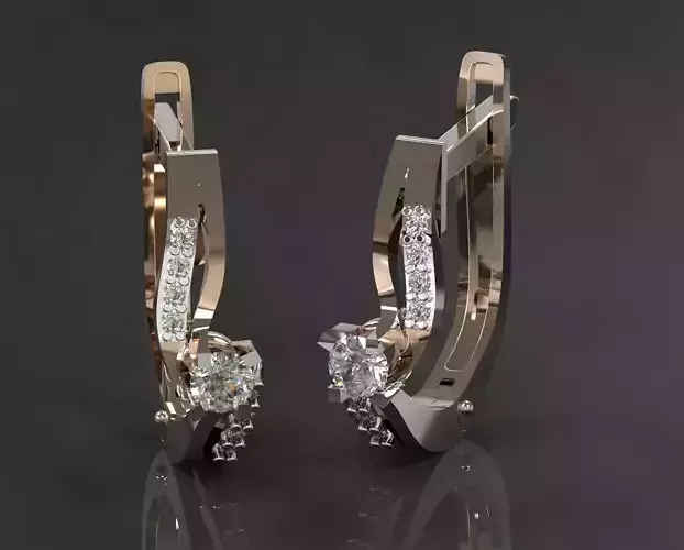 Gold and Silver Jewelry Set 3D Model