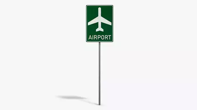 Airport Sign Low-poly 3D model