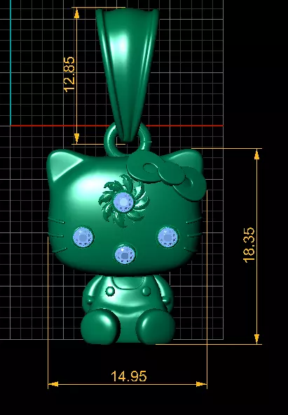 CAT GOLD PENDENT 3D print model_3