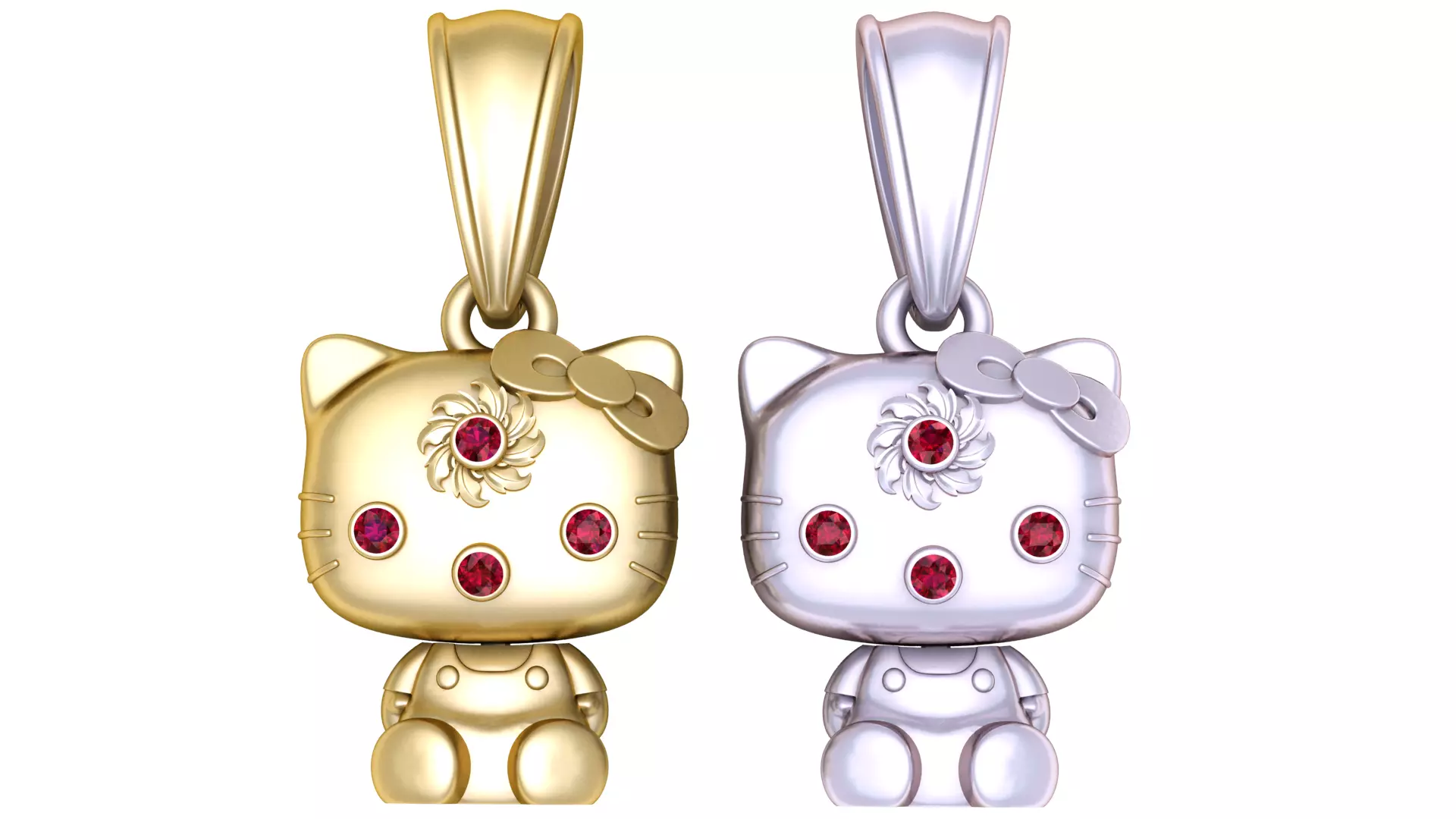 CAT GOLD PENDENT 3D print model_1