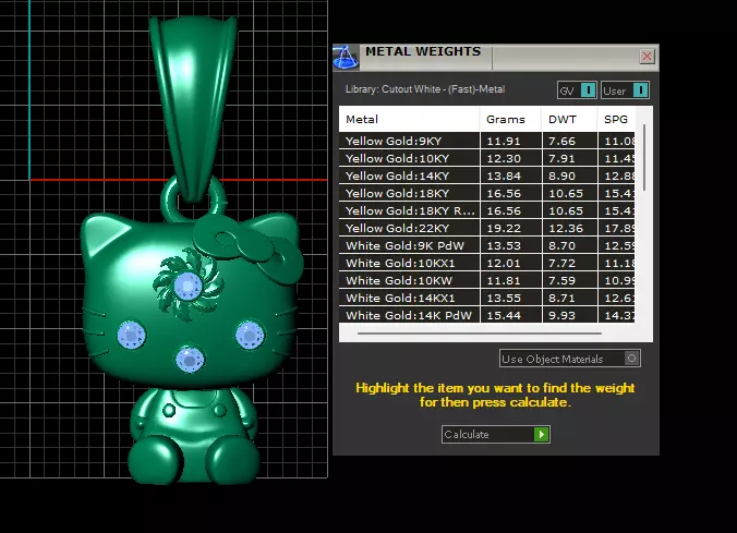 CAT GOLD PENDENT 3D print model_6