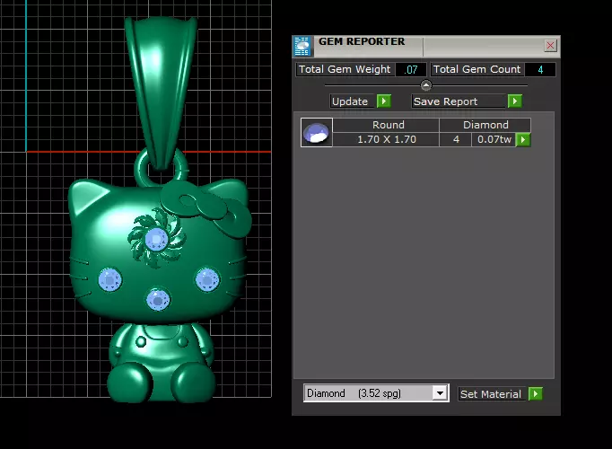 CAT GOLD PENDENT 3D print model_5