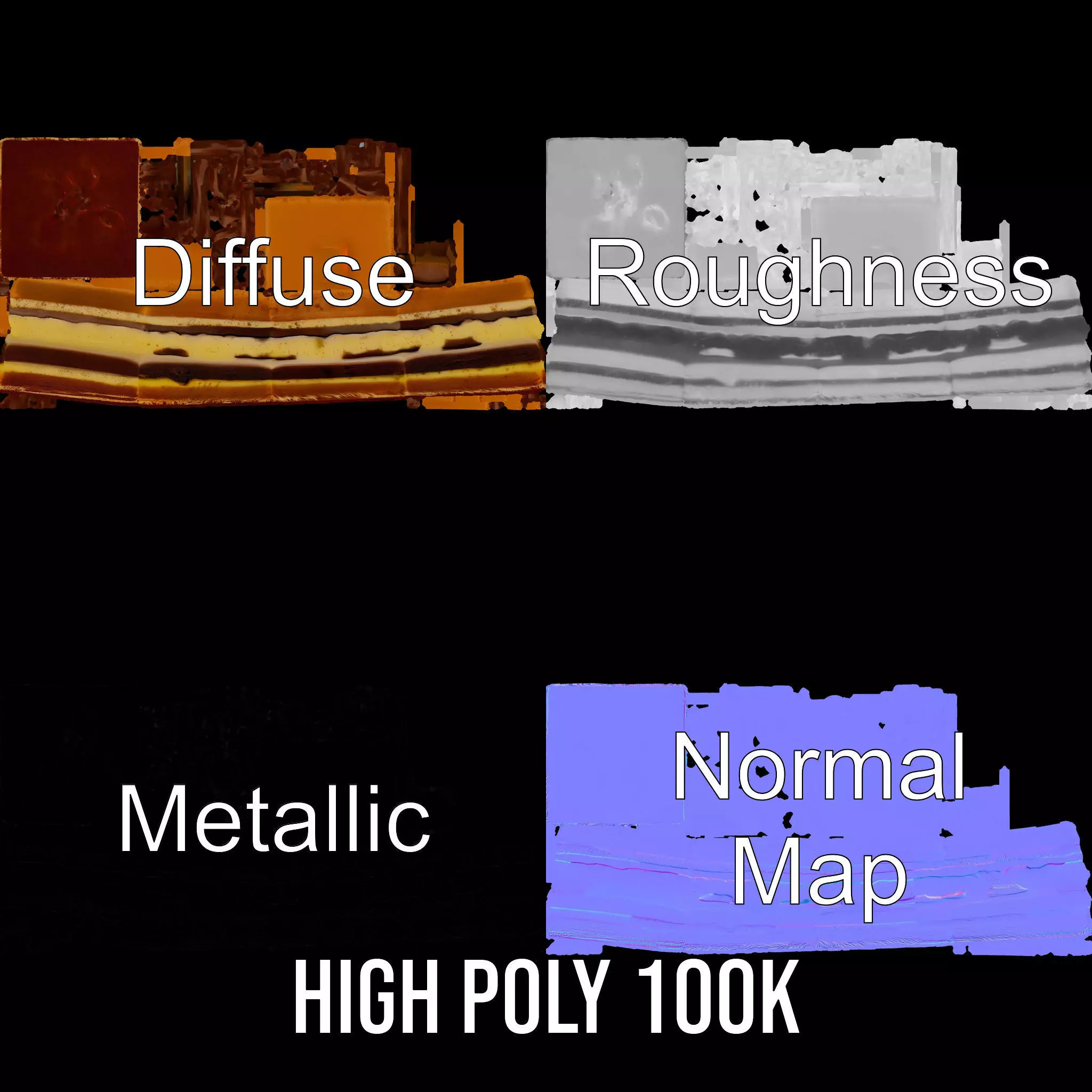 Chocolate Tiramisu Slice model pack Low-poly 3D model_3