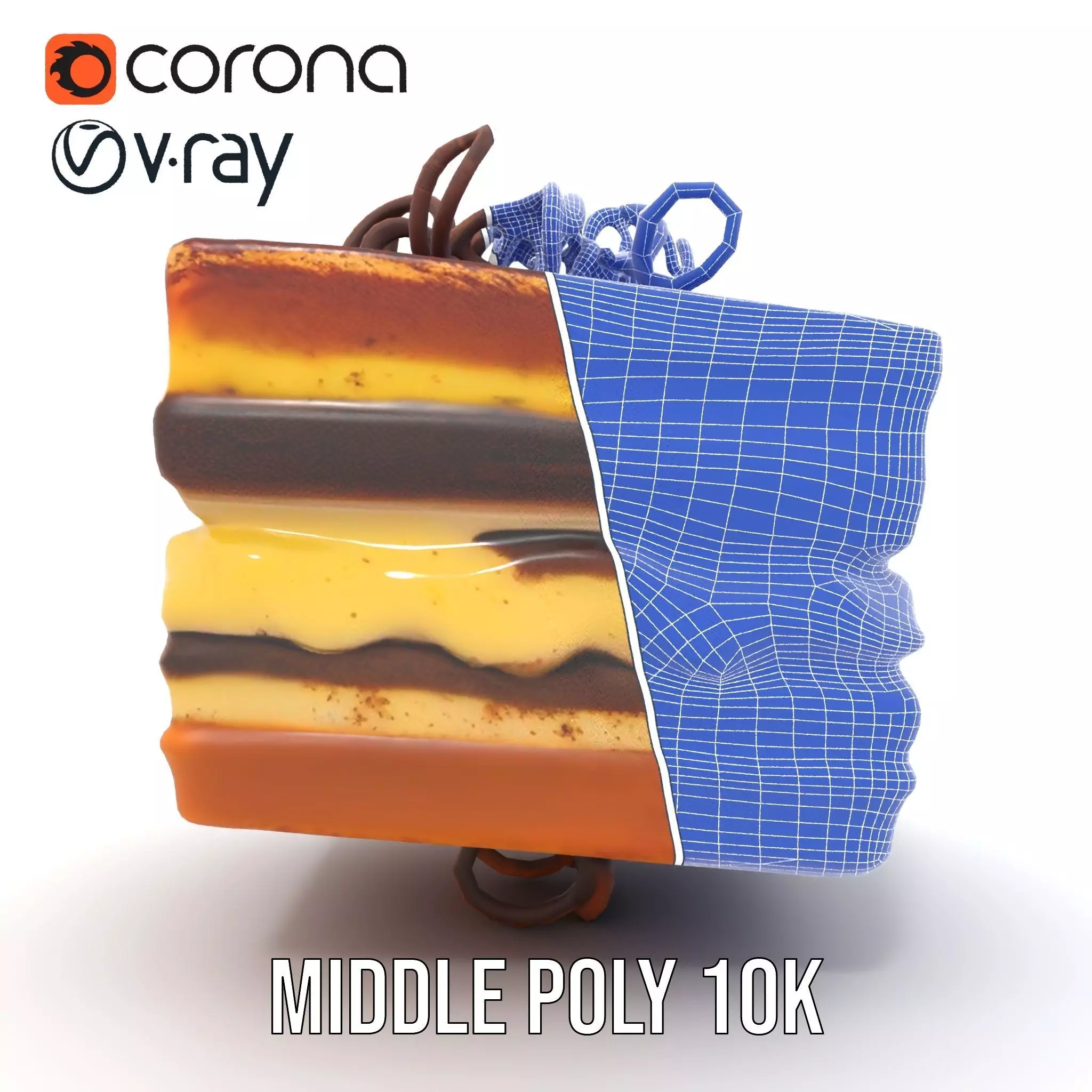 Chocolate Tiramisu Slice model pack Low-poly 3D model_29