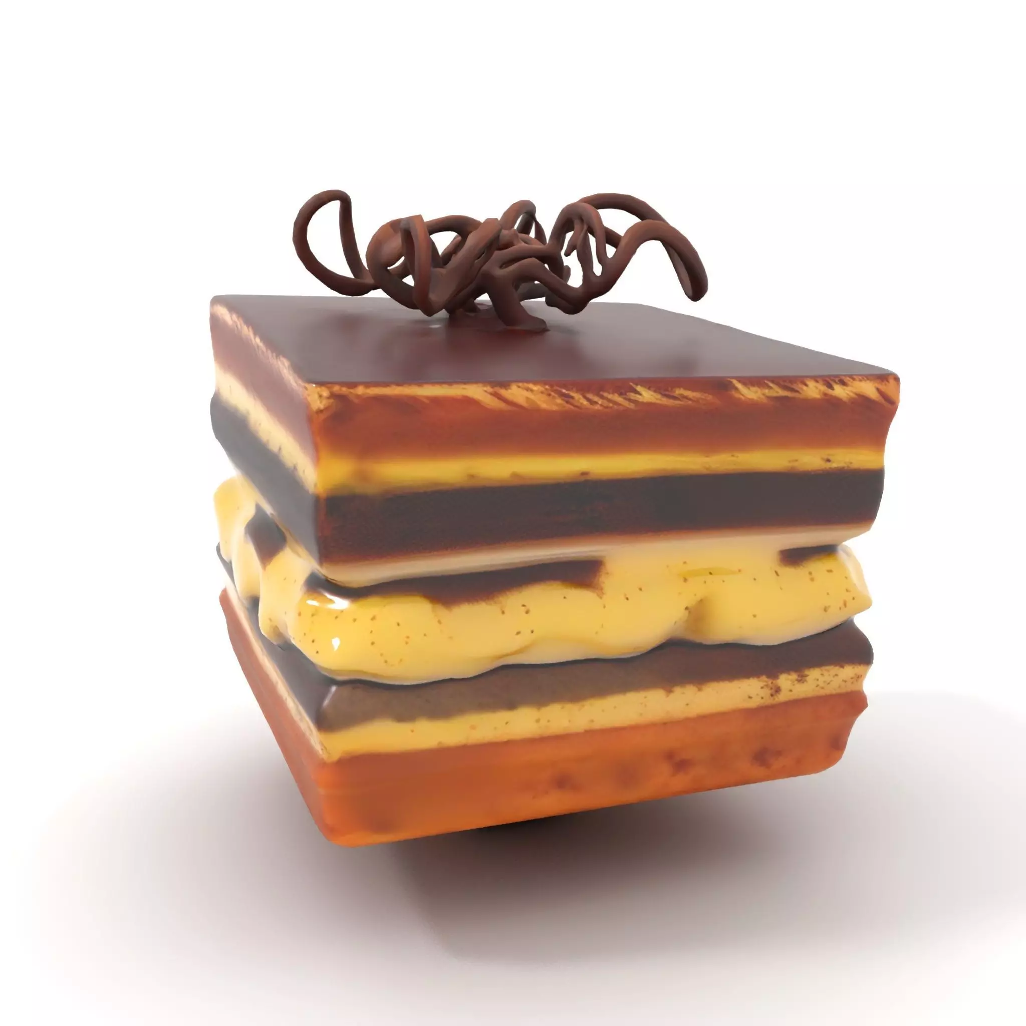 Chocolate Tiramisu Slice model pack Low-poly 3D model_6