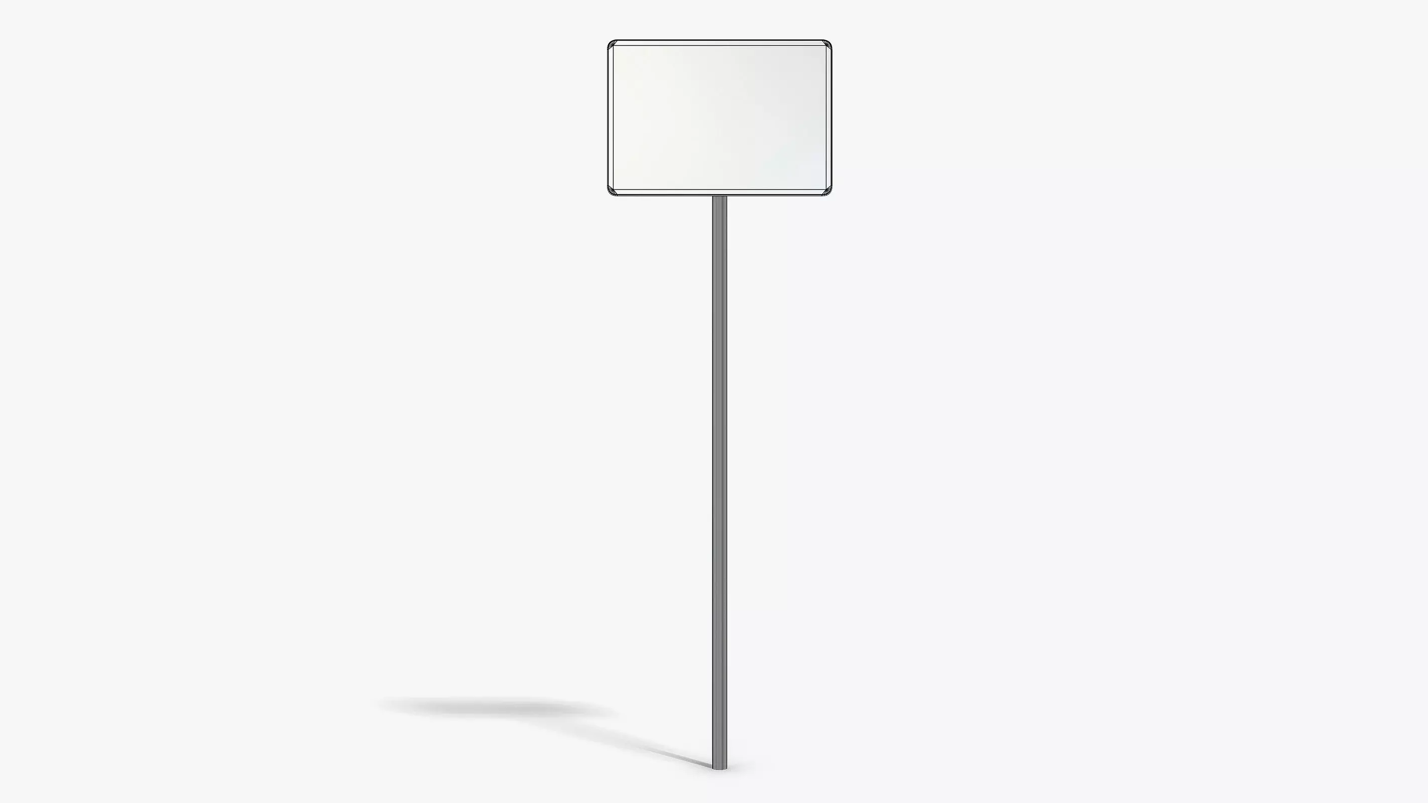 Damaged Construction Zone Sign Low-poly 3D model_6