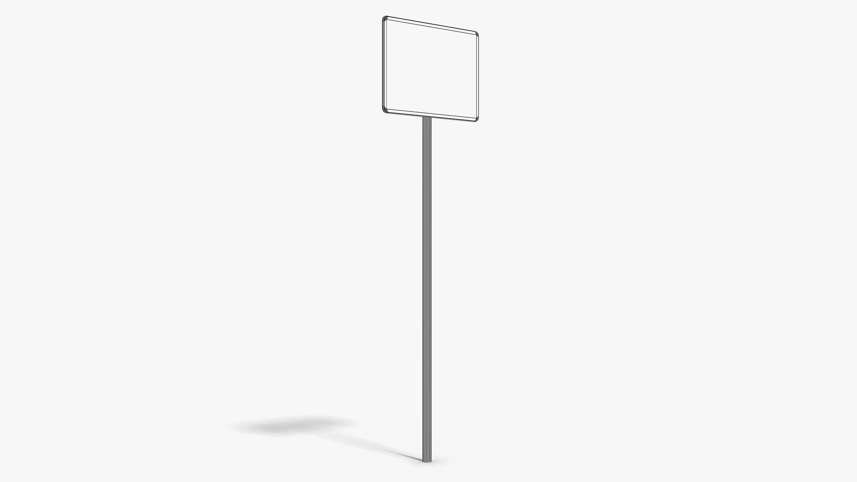 Damaged Construction Zone Sign Low-poly 3D model_7