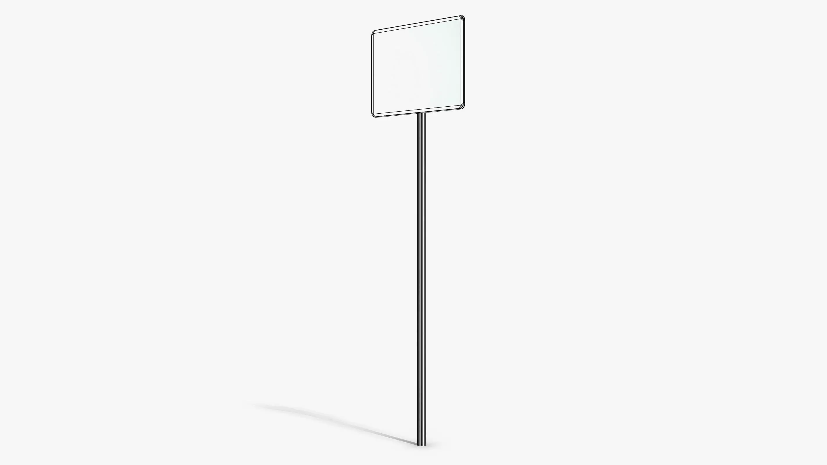 Damaged Construction Zone Sign Low-poly 3D model_11