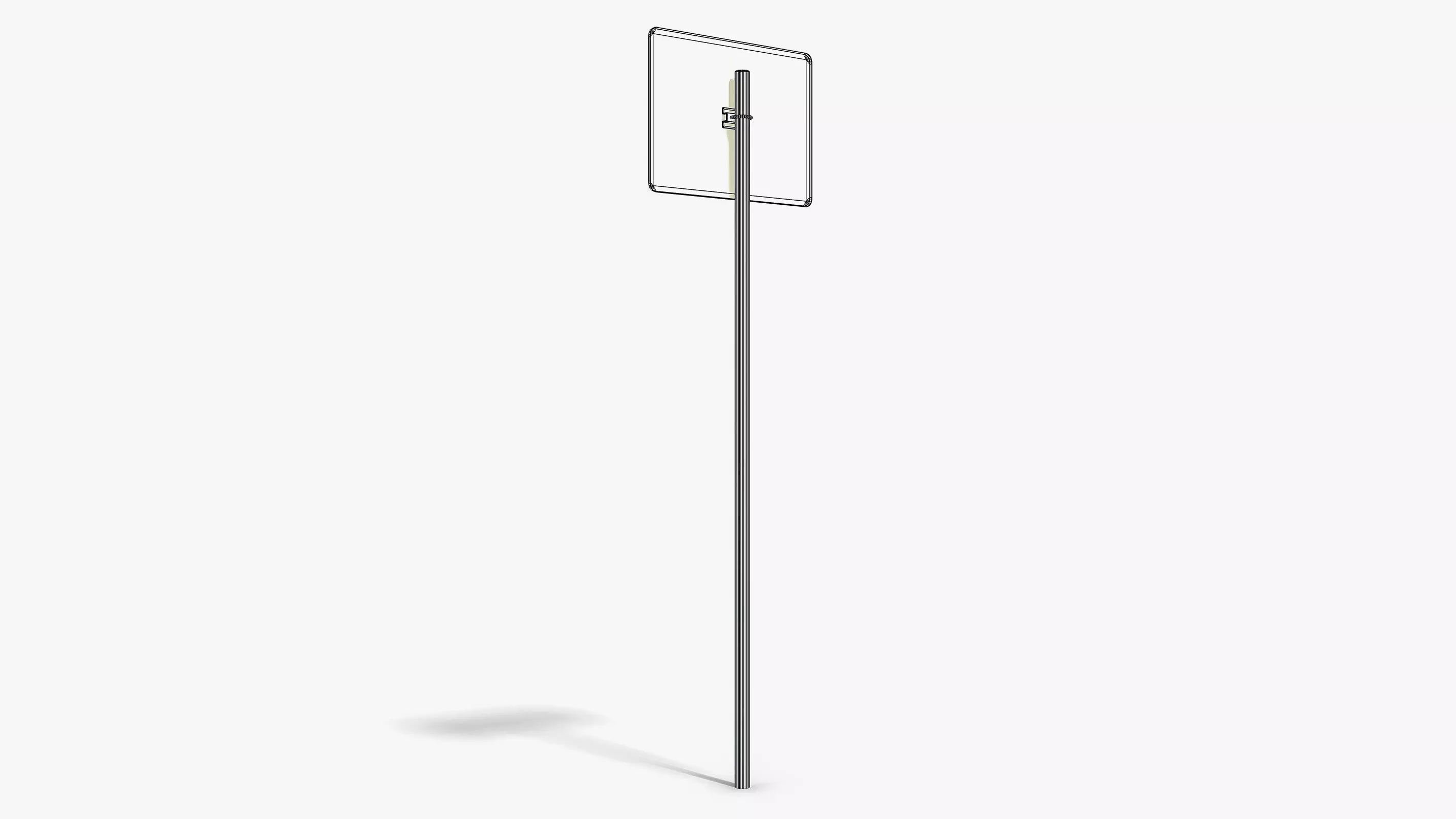 Damaged Construction Zone Sign Low-poly 3D model_10